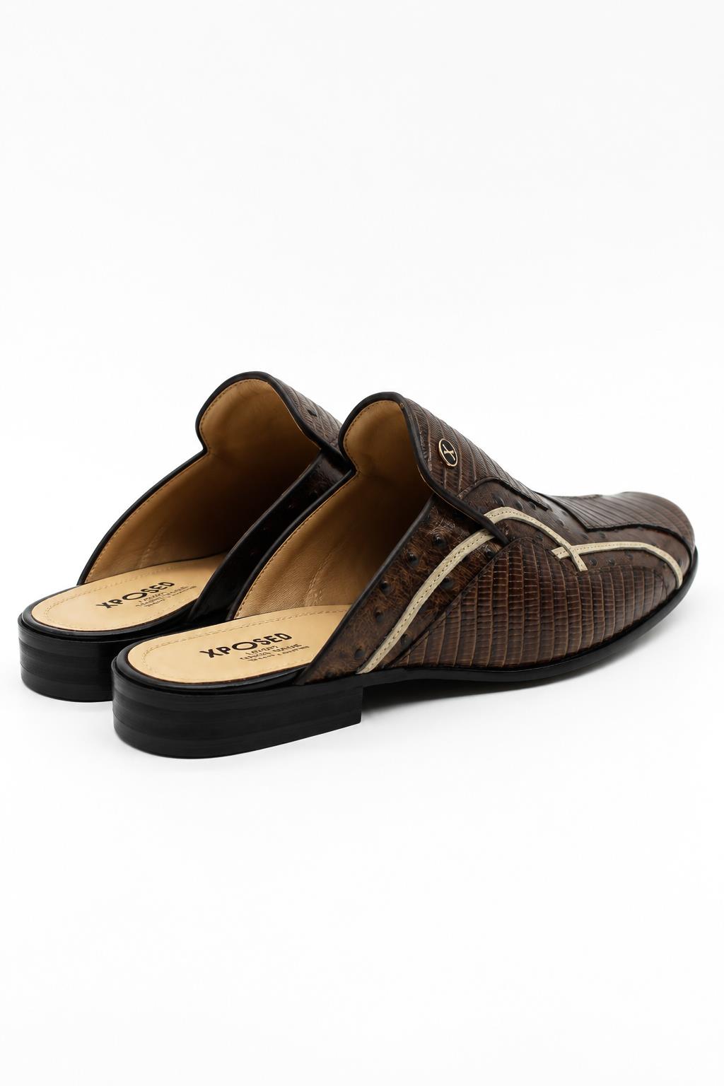 Men’s Glossy Brown Handmade Real Leather Half Shoes