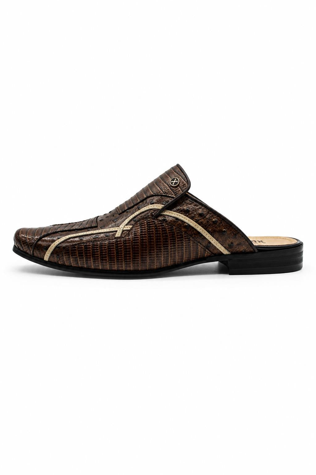 Men’s Glossy Brown Handmade Real Leather Half Shoes