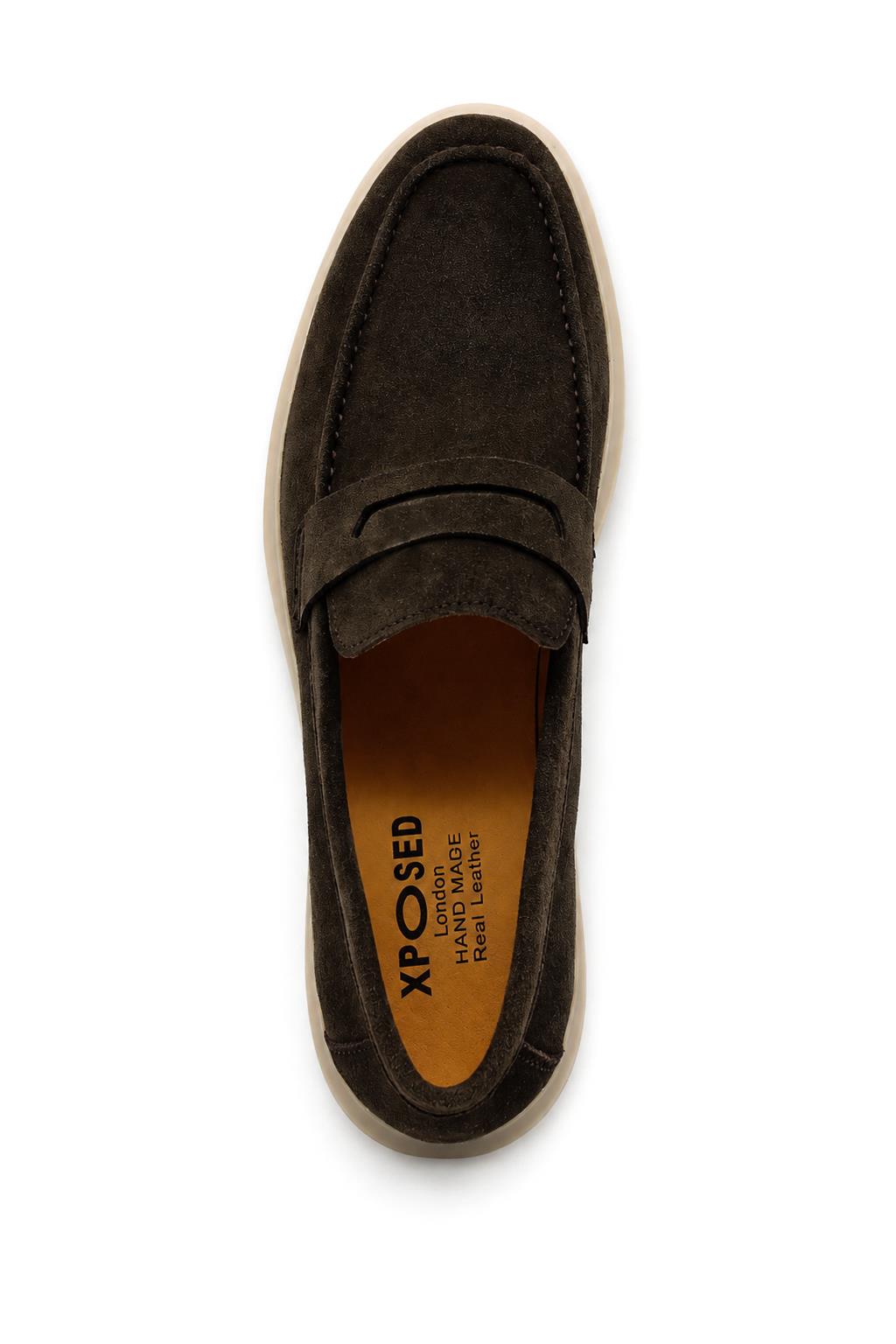 Men’s Milo Brown Suede Leather Penny Loafers