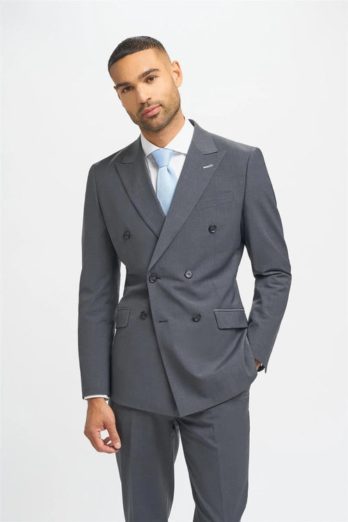 Cavani Bond Wool Rich Charcoal Double Breasted Blazer