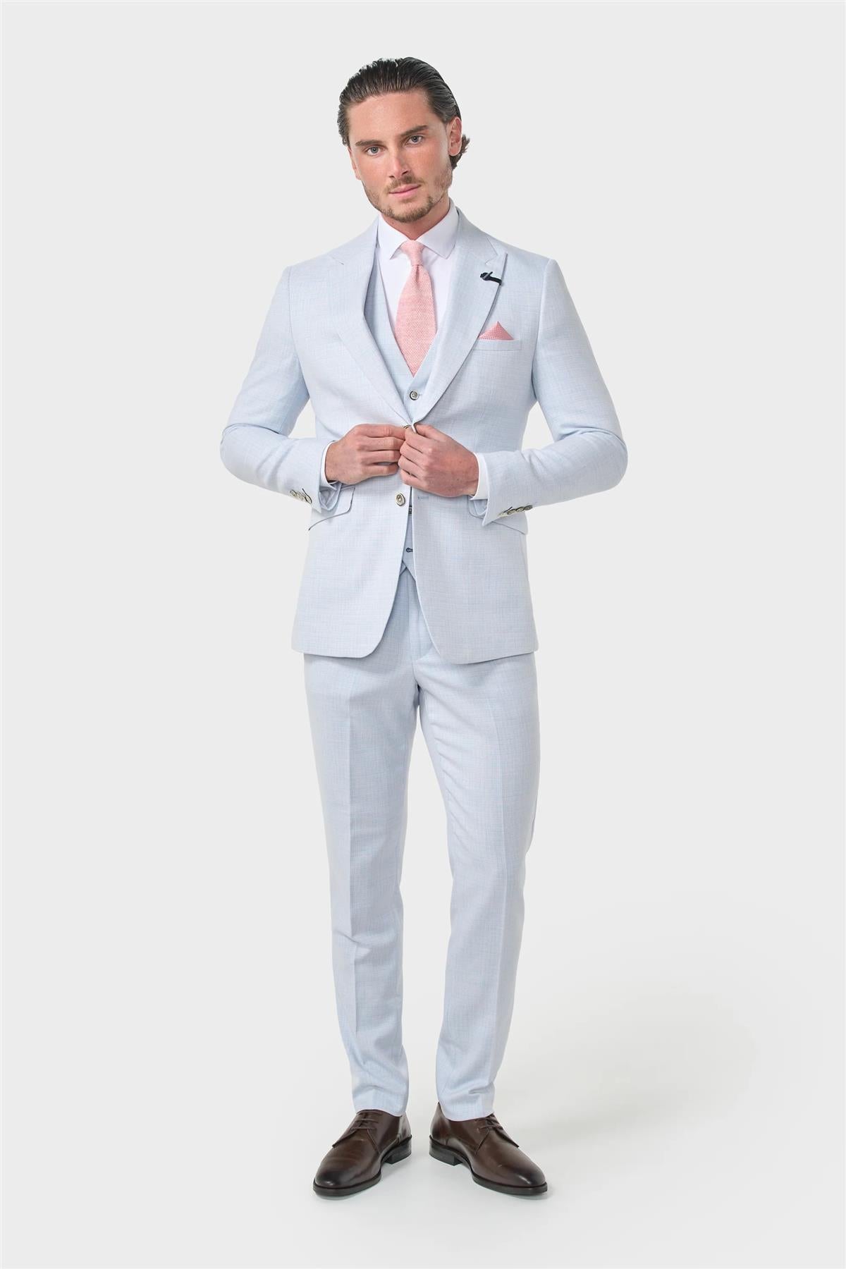 Cavani – Tropez Tailored Suit Blazer in Sky Blue