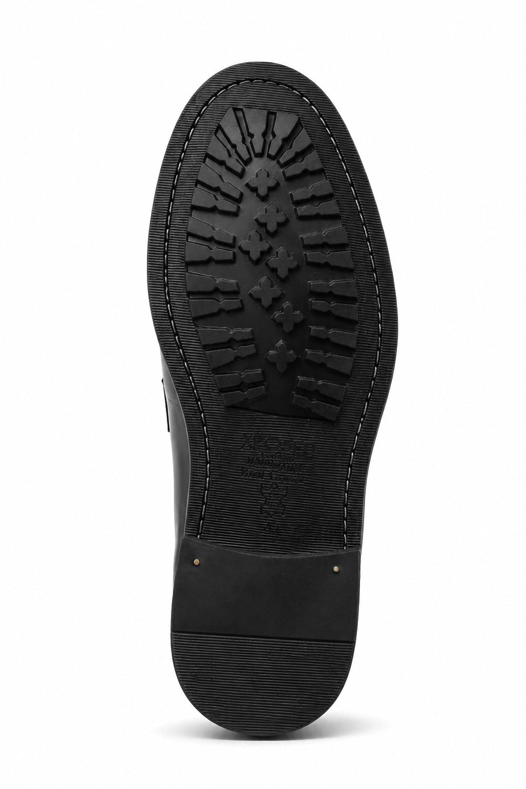 ASCOT Men’s Black Snake-Effect Leather Snaffle Loafers