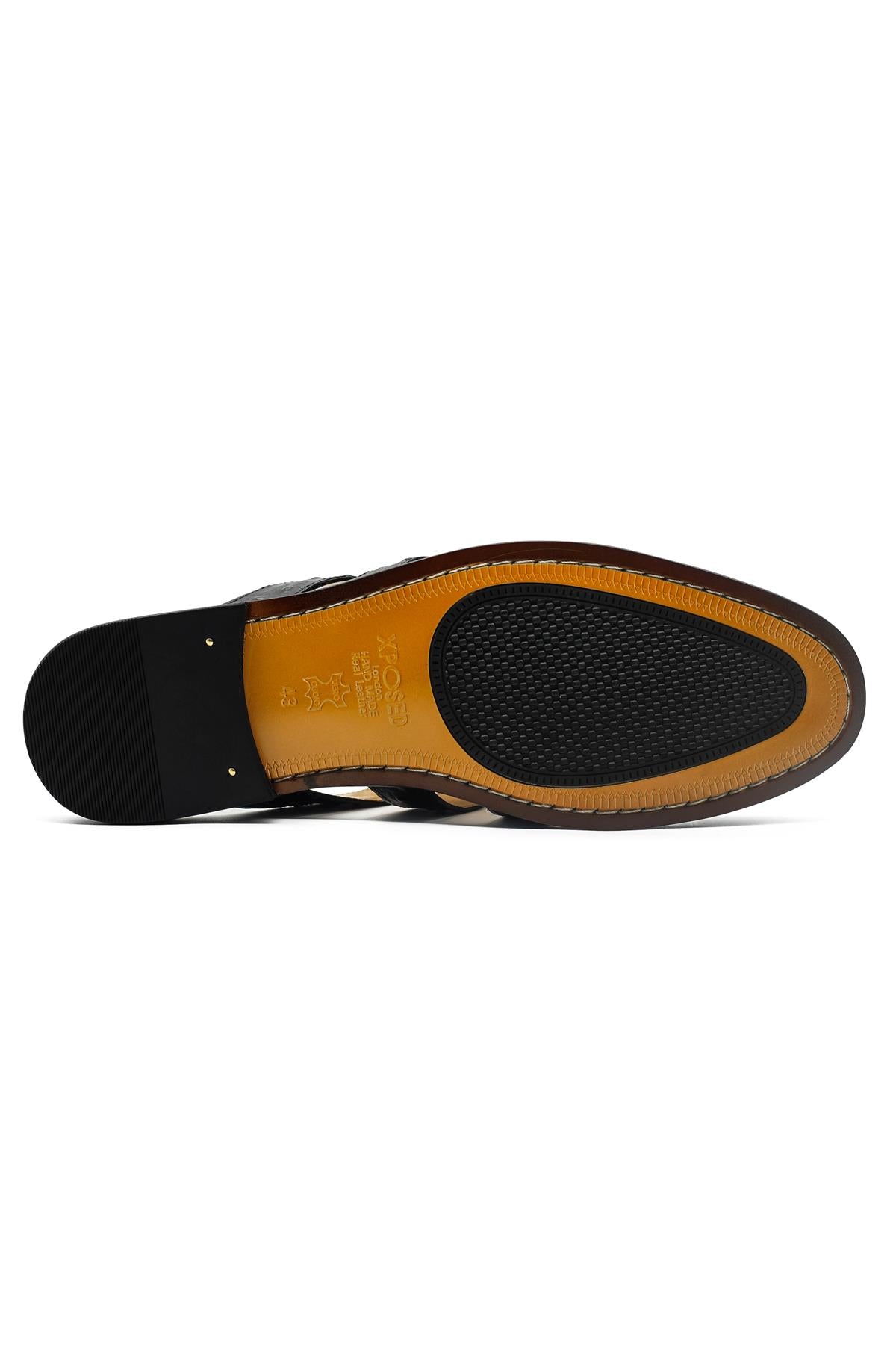 Men’s Essa Black Real Leather Mule Sandals