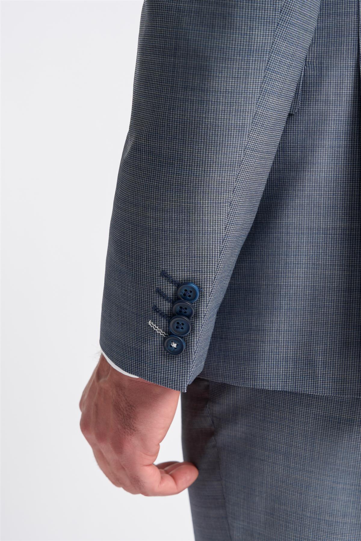 Cavani Bond Puppy Tooth Men’s Wool Blend 3 Piece Tailored Suit