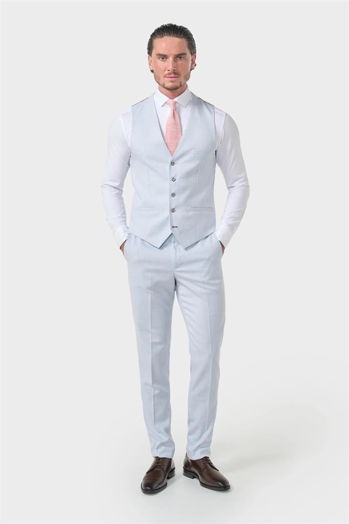 Cavani – Tropez Sky Blue Tailored Waistcoat