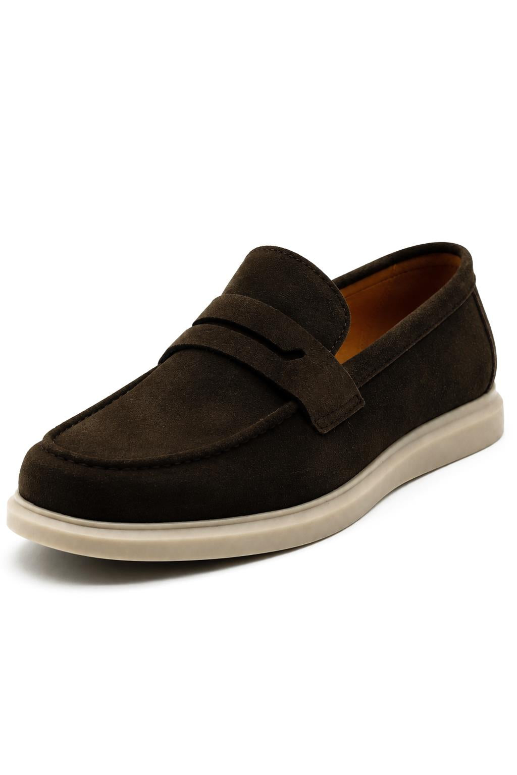 Men’s Milo Brown Suede Leather Penny Loafers