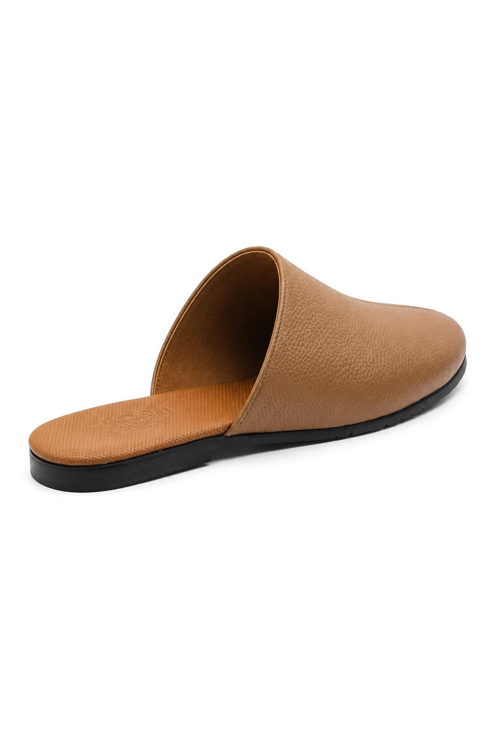 Nico Men’s Tan Soft Grain Leather Mule Half Shoes