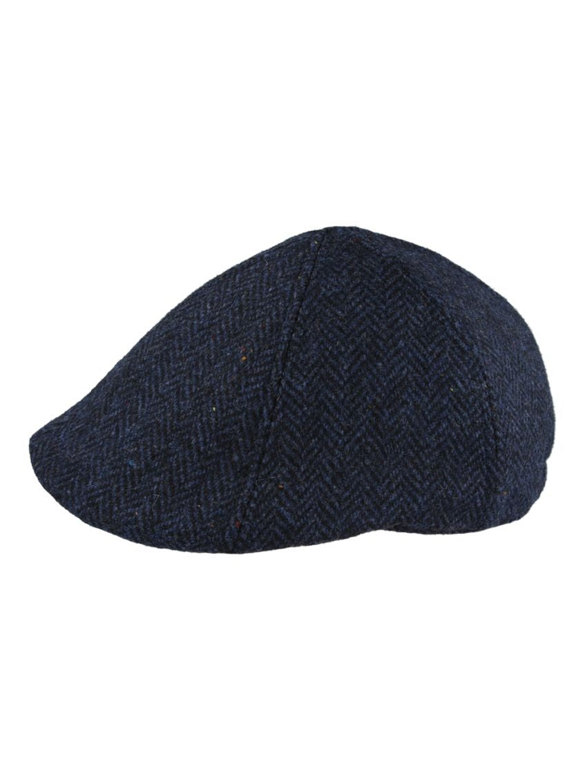 PURE WOOL HERRINGBONE DUCKBILL FLAT CAP