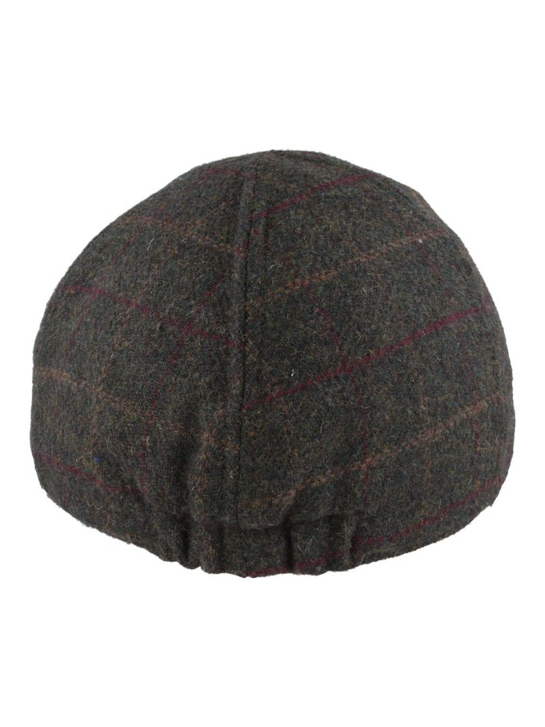 GREEN WOOL BLEND TWEED FLAT CAP