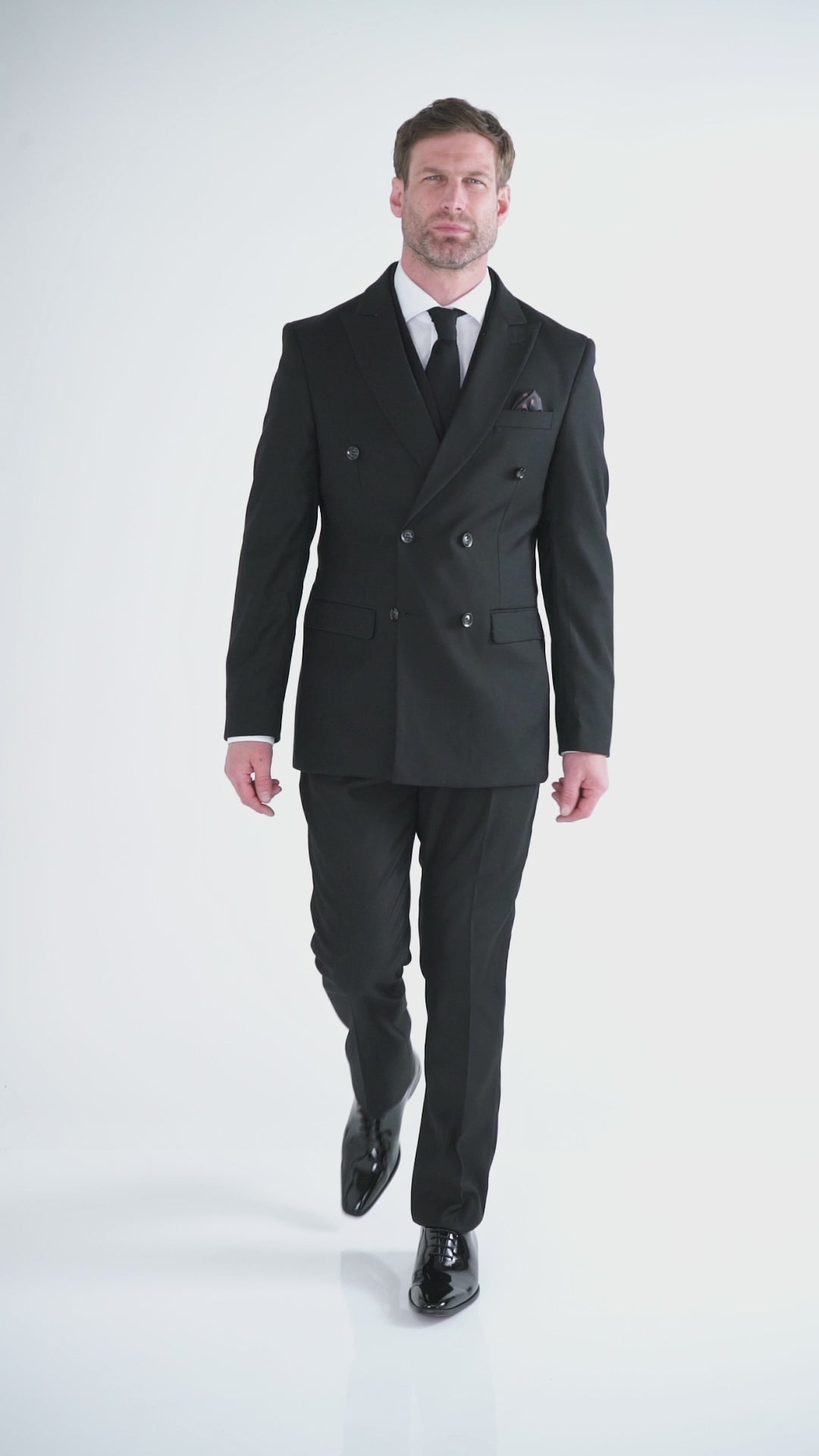 GRAHAM - BLACK DOUBLE BREASTED SUIT
