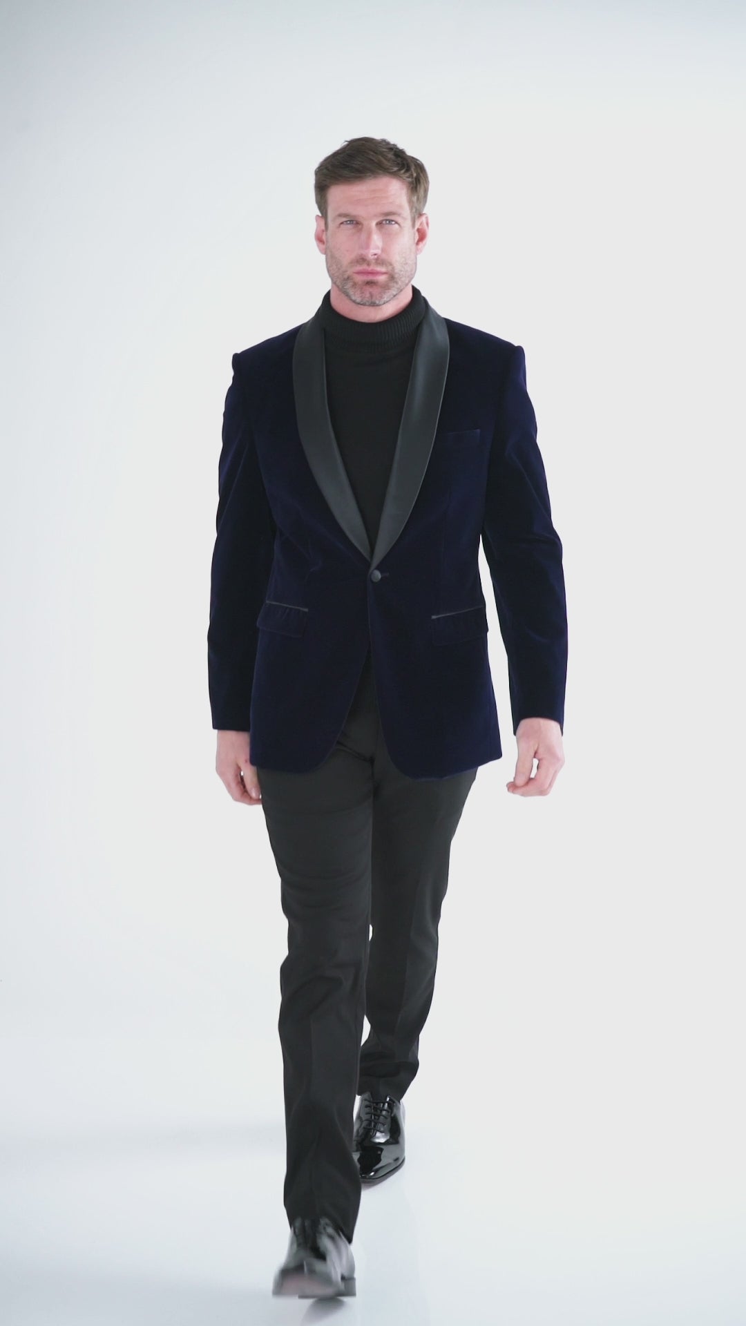 TUXEDO GARY - NAVY SOFT VELVET JACKET