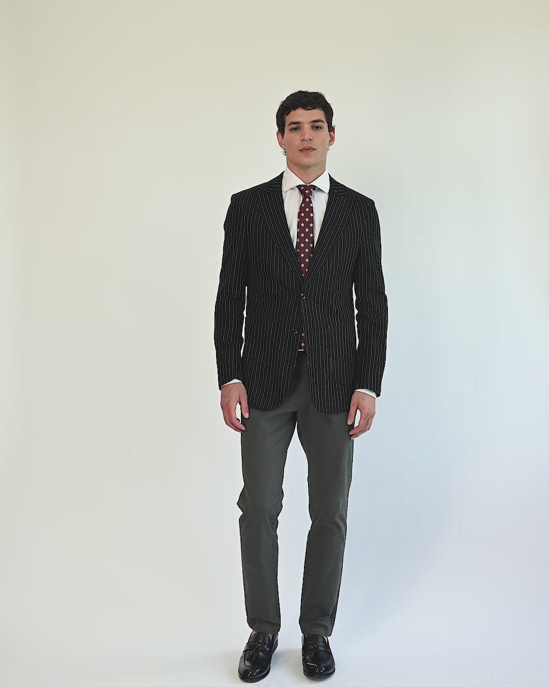 LLOYD – Black Pinstripe Pure Linen Jacket