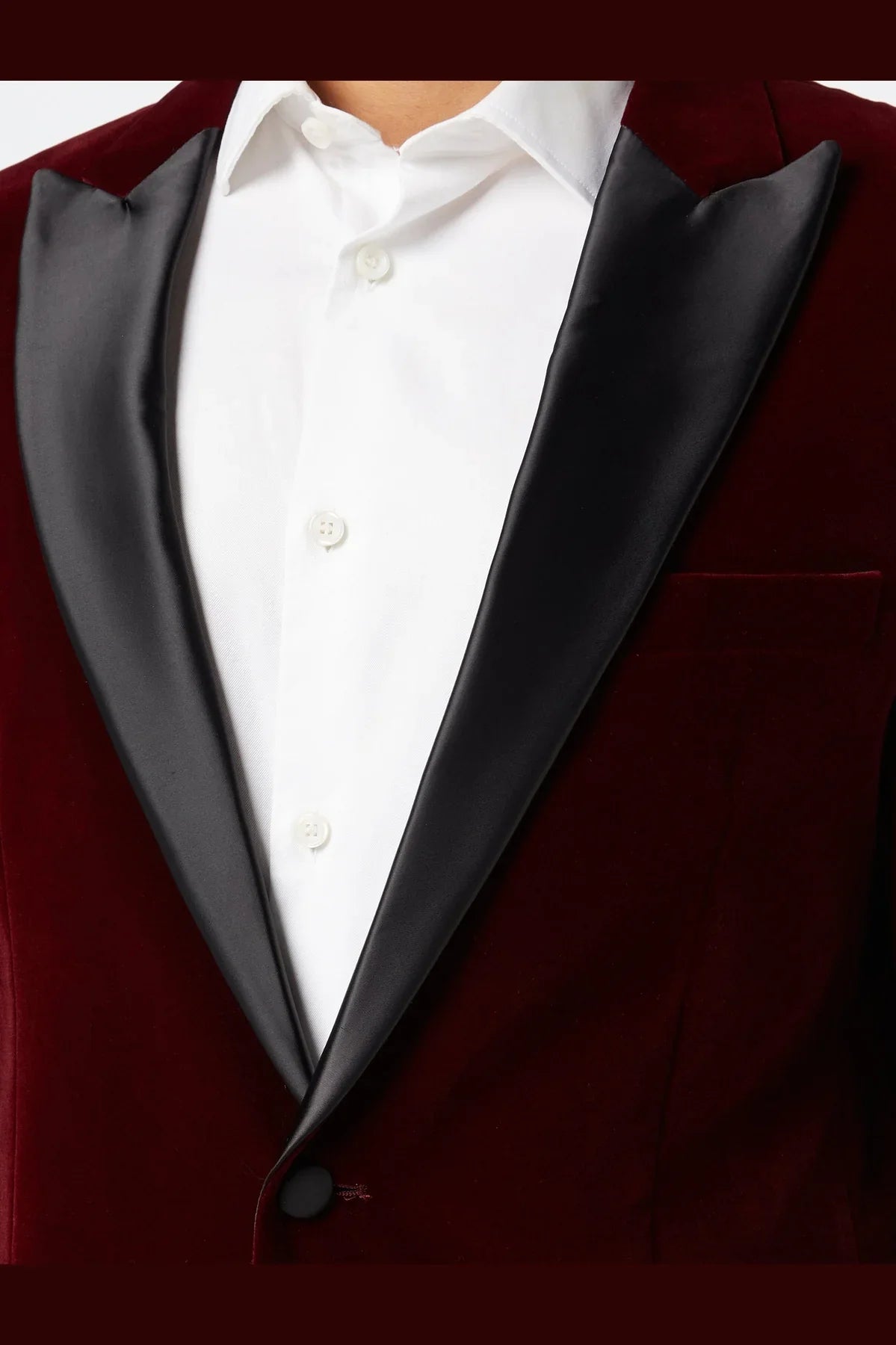 Men's Dinner Sam Burgundy Soft Velvet 4-Piece Tuxedo Suit Bundle