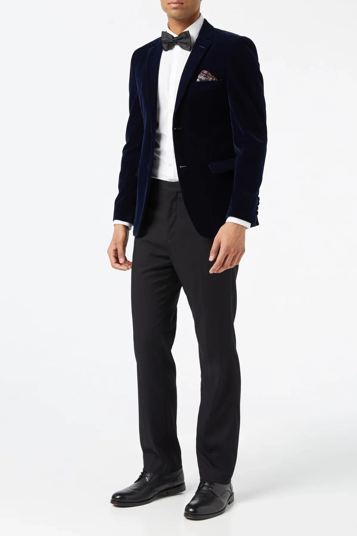 Men's Gary Navy Velvet Single Breasted 4-Piece Suit Bundle
