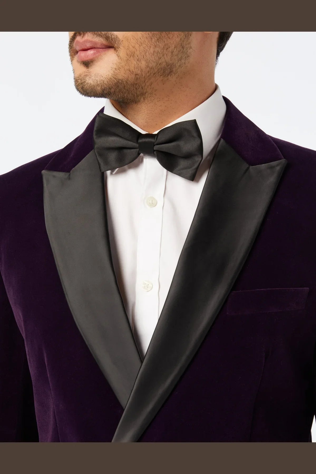 Men's Wills Purple Double Breasted Soft Velvet 4-Piece Tuxedo Suit Bundle