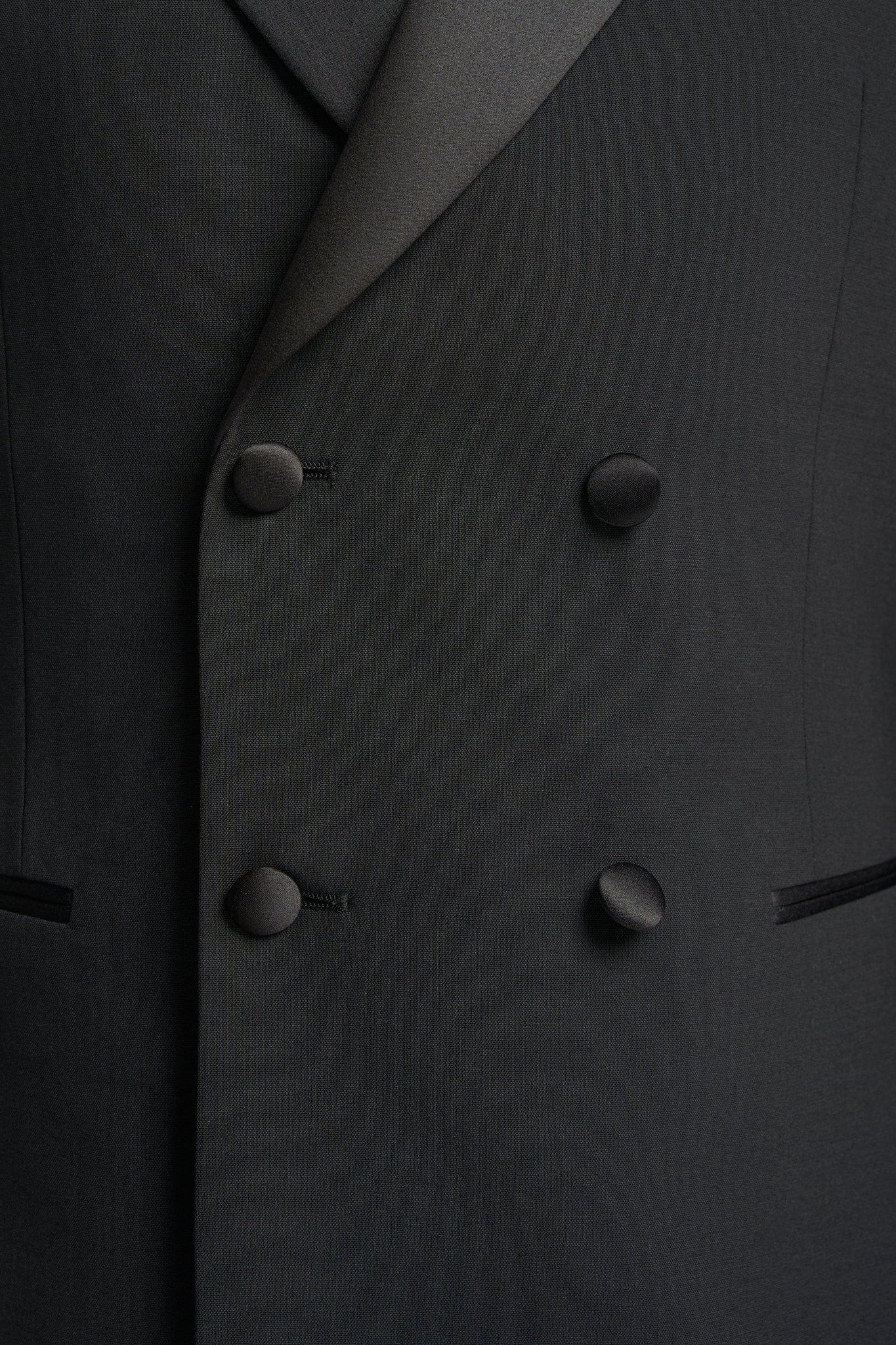 Aspen Black Double Breasted Wool Blend Tuxedo Suit Bundle