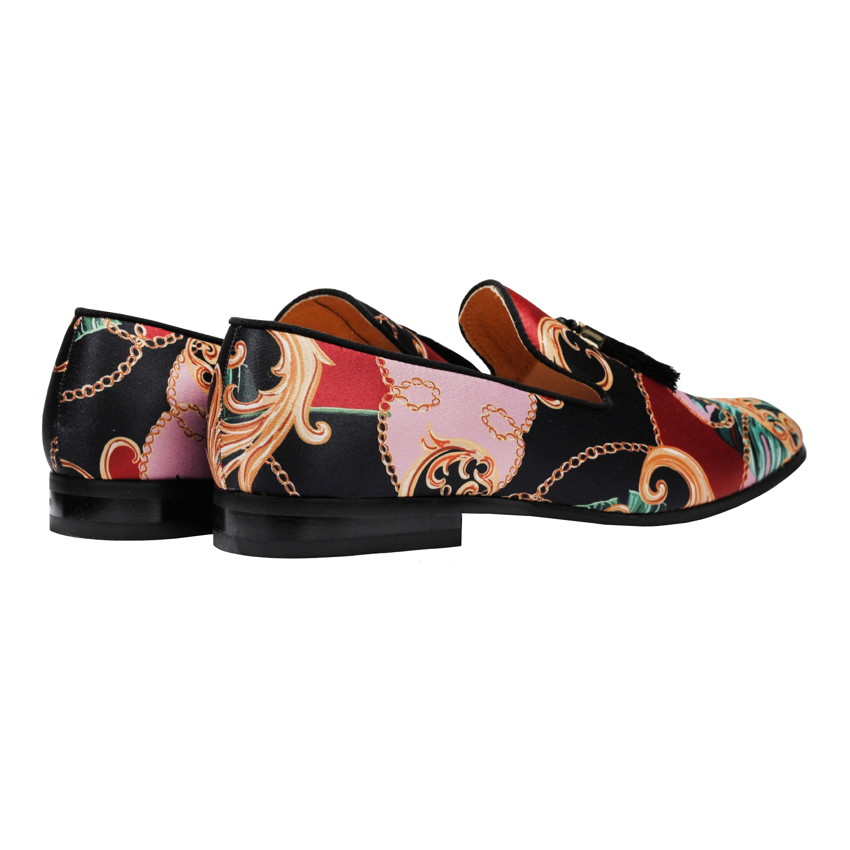 Mocassins à pampilles en brocart