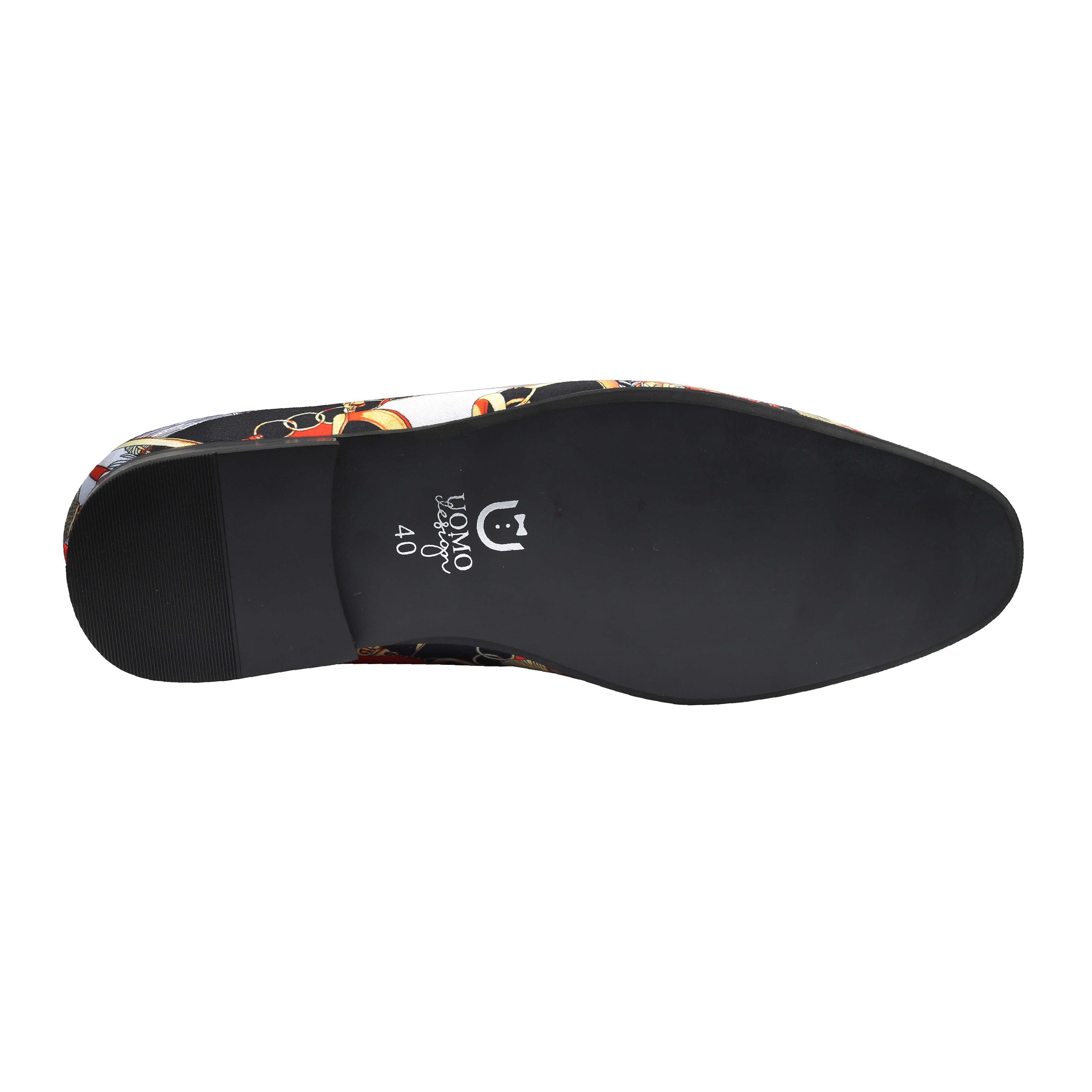 Mocassins à pampilles en brocart