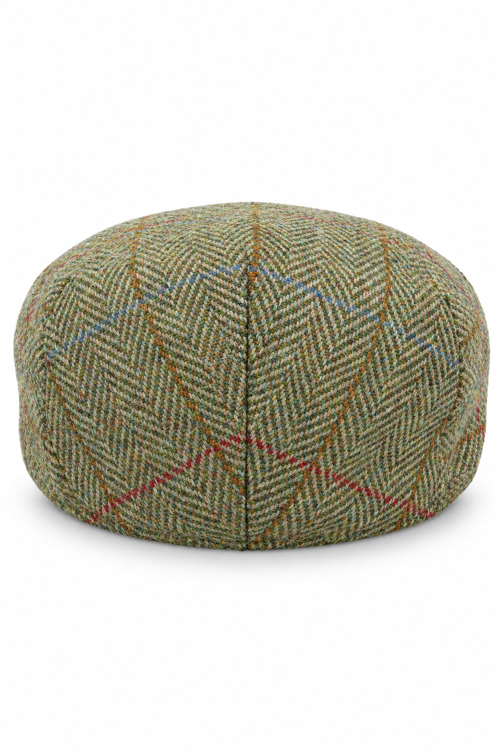 Men's Green Herringbone Tweed Flat Cap