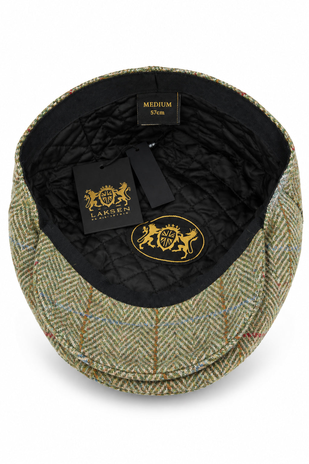 Men's Green Herringbone Tweed Flat Cap