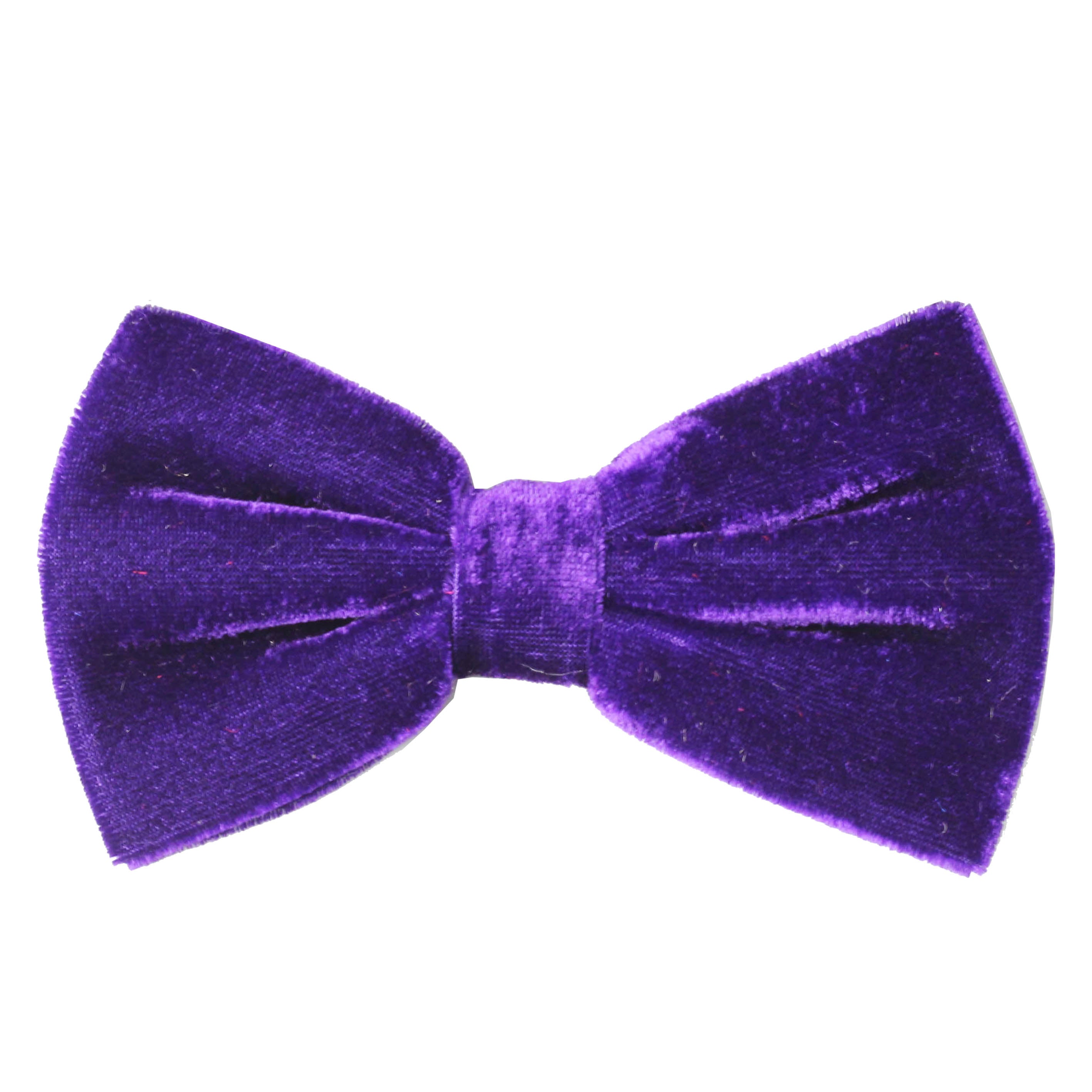 Purple Shiny Velvet Bow Tie With Cufflink Pocket Square