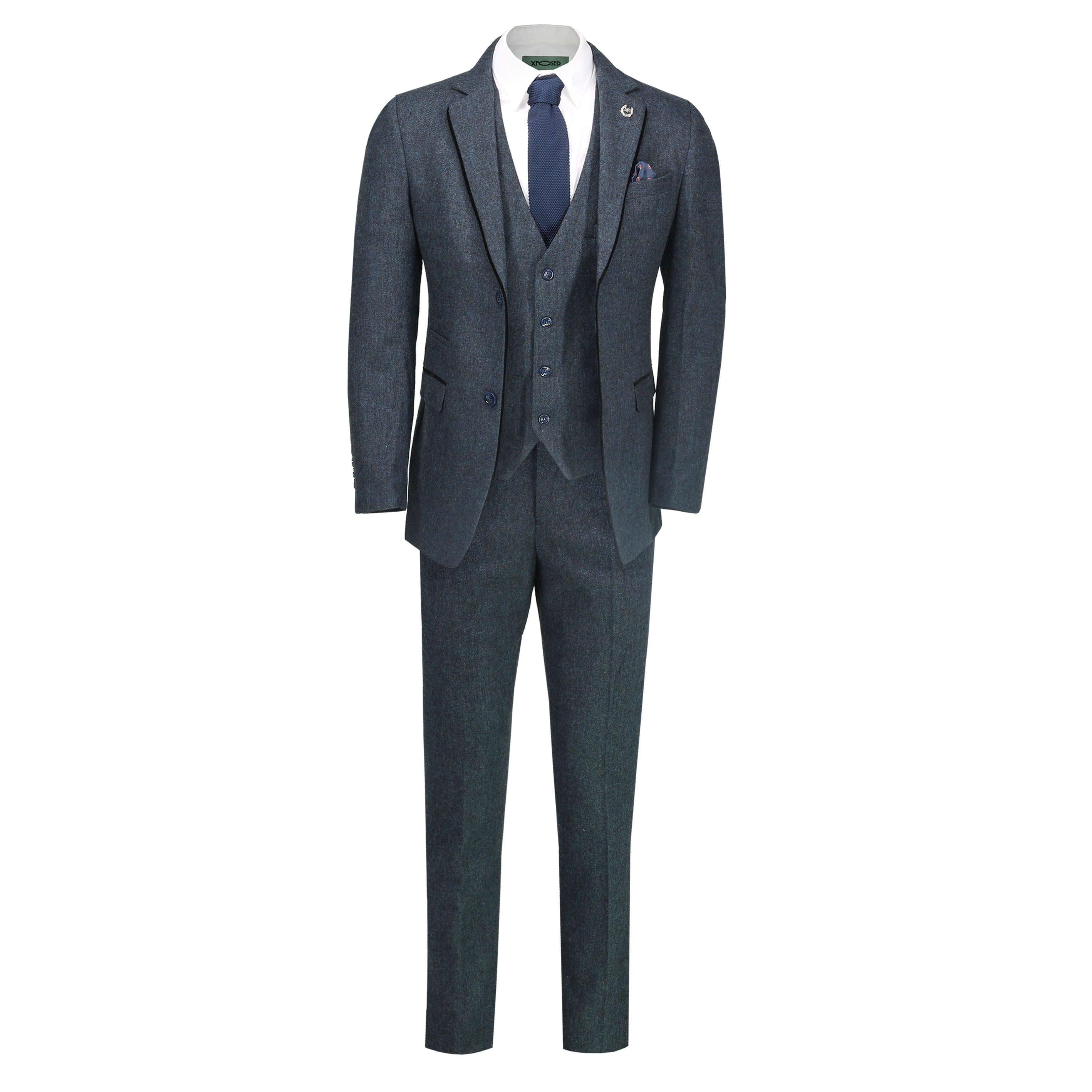 Classic Navy Tweed Suit