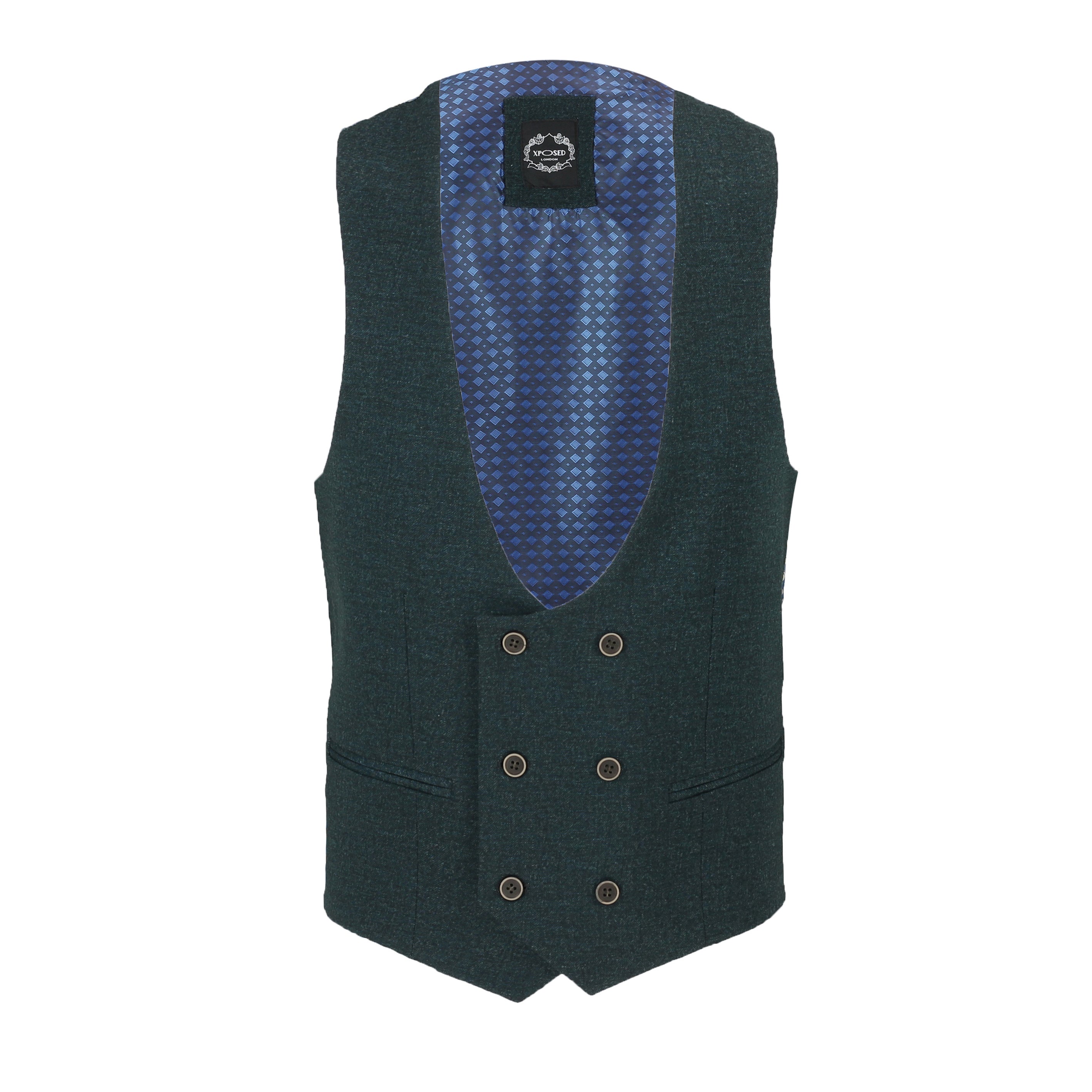 DOUBLE BREASTED WAIST COAT IN GREEN