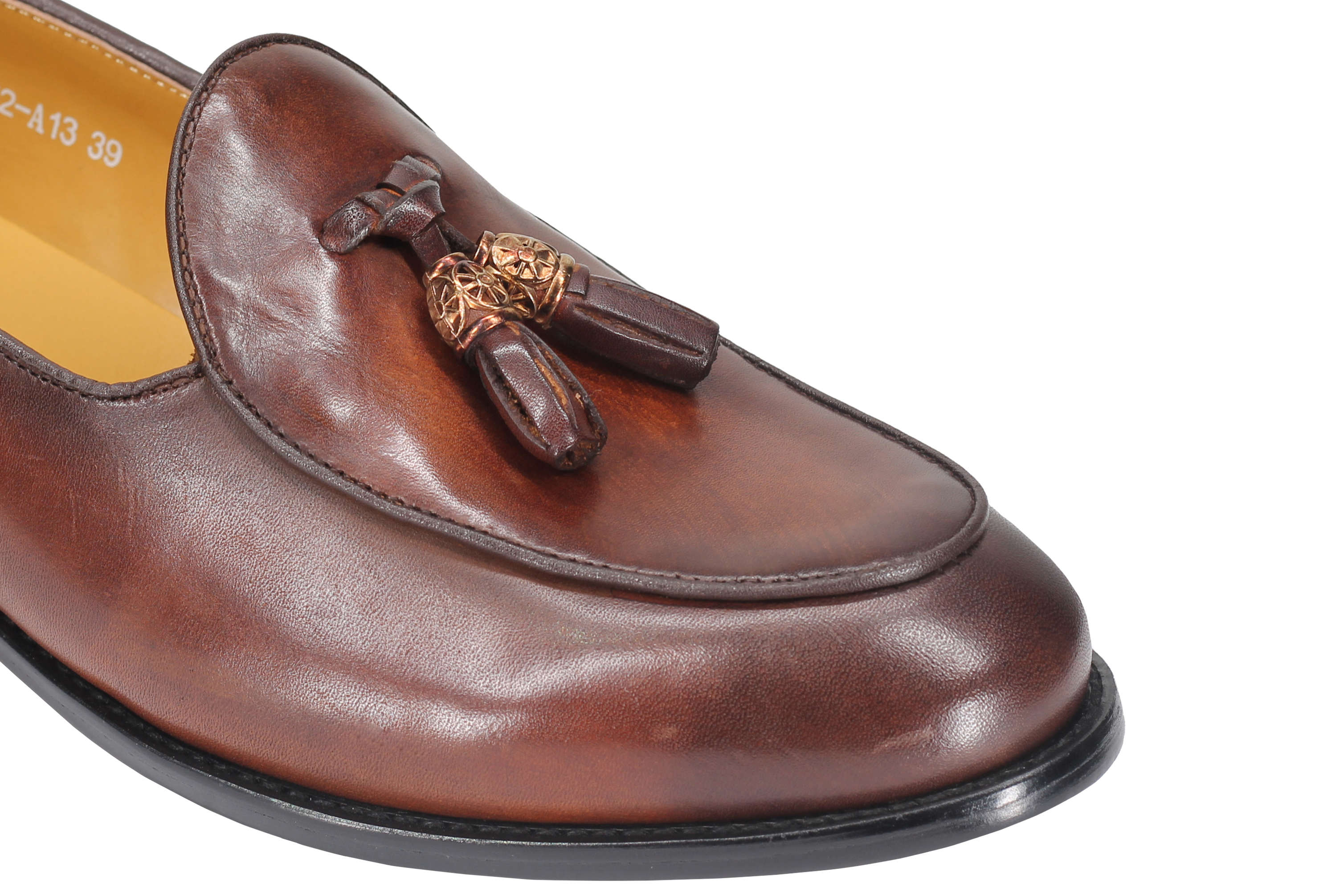 Leather Tassel Loafers in Tan