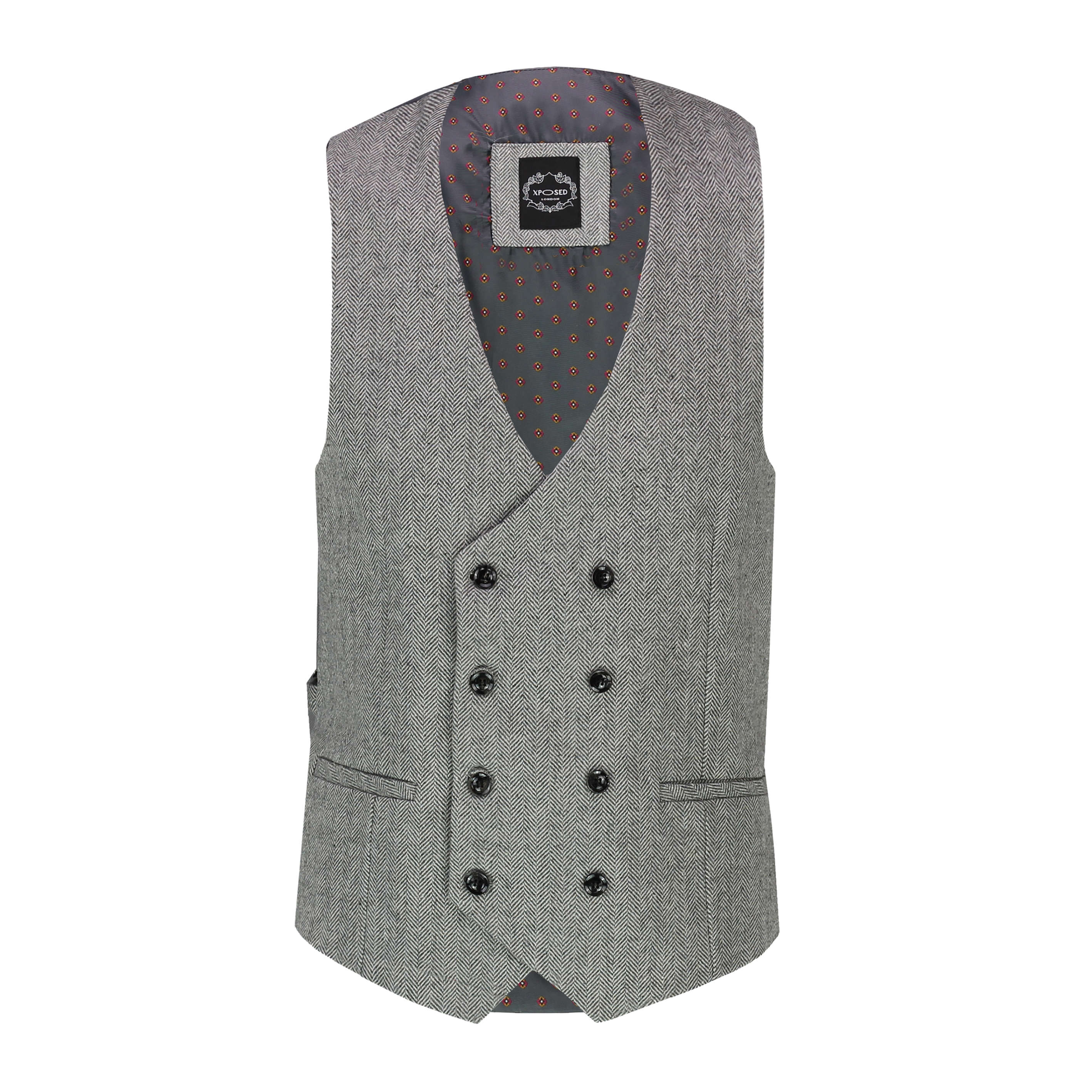 GREY TWEED DOUBLE BREASTED WAISTCOAT – XPOSED