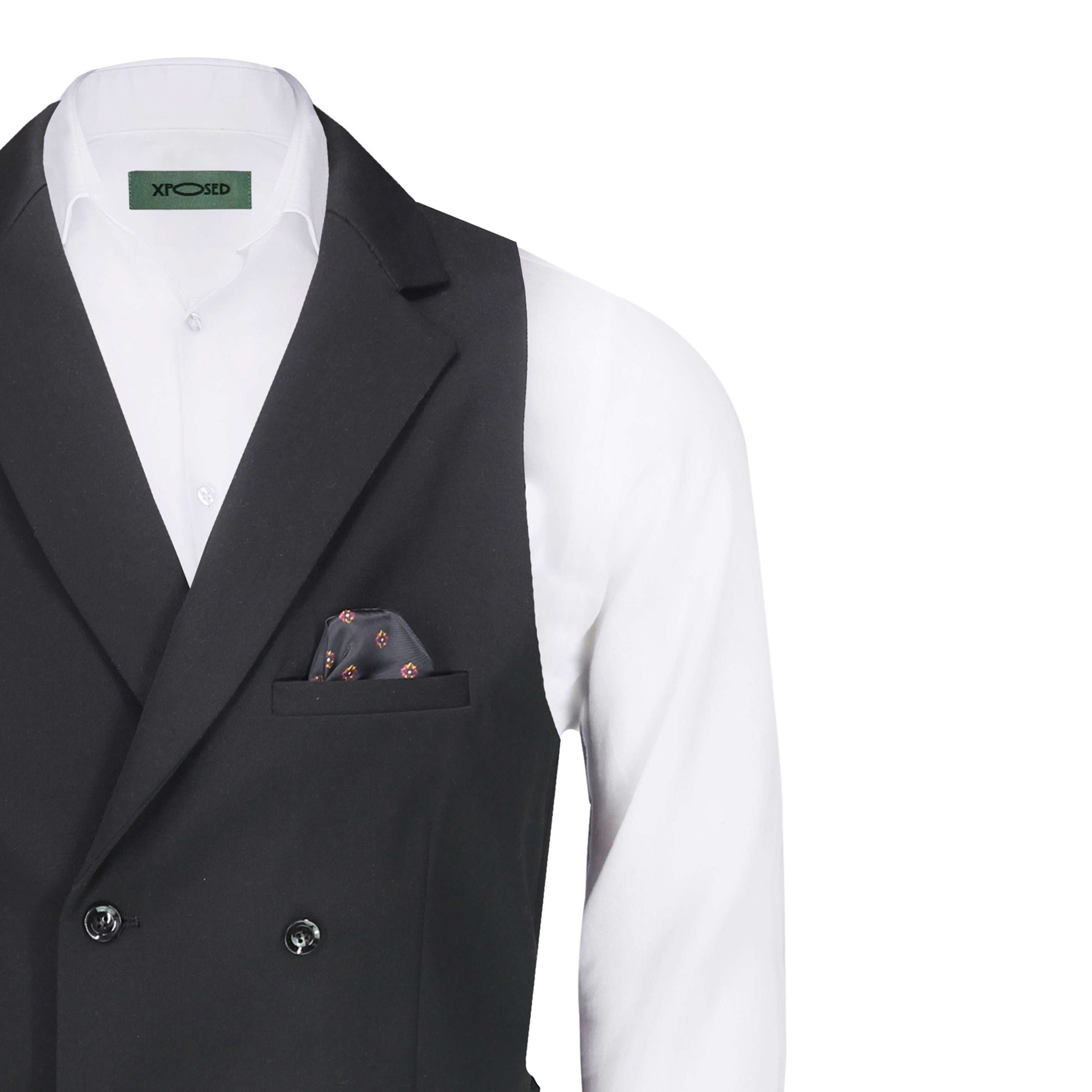 Double Breasted Black Waistcoat