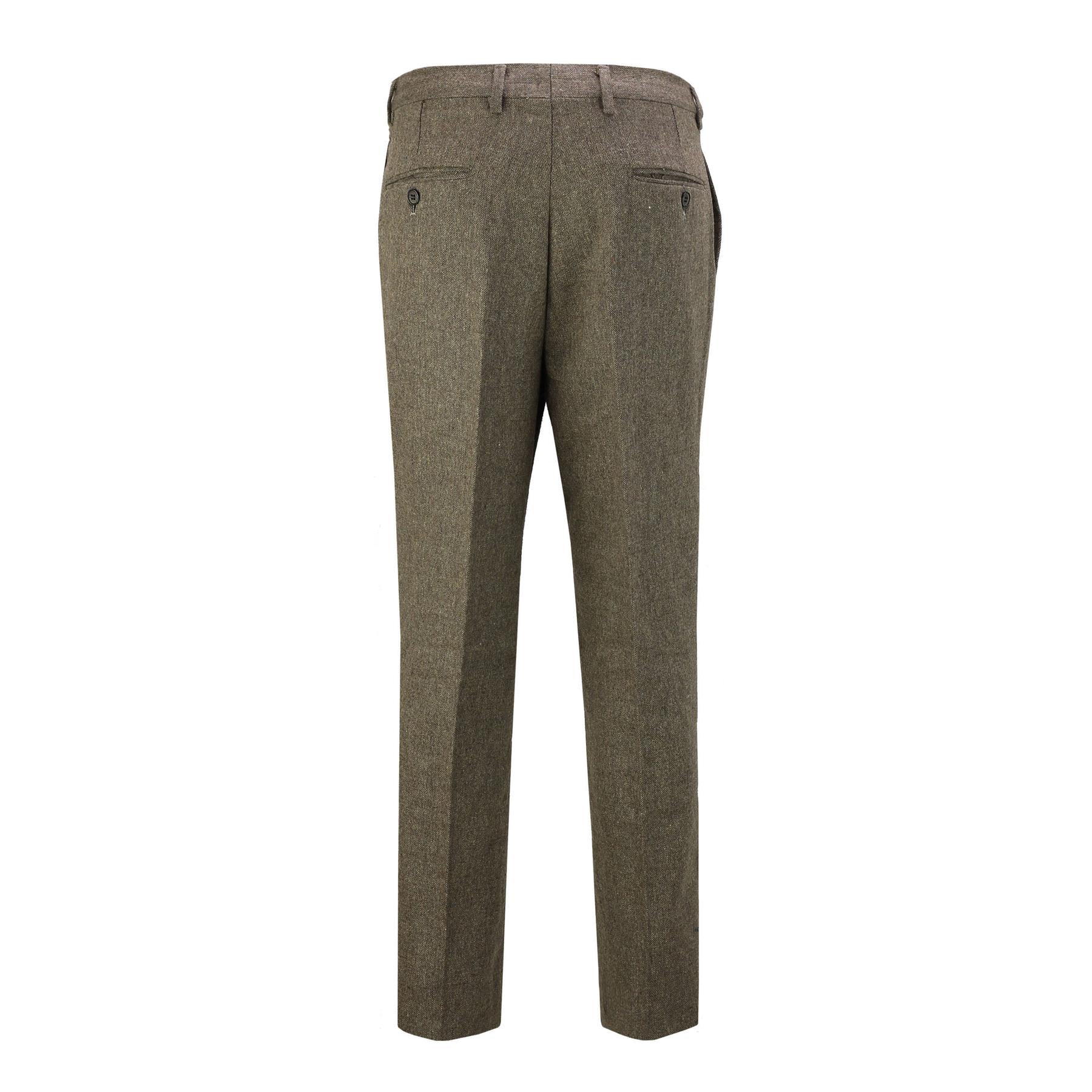 Tan Brown Tweed Suit Trouser - X6058-4