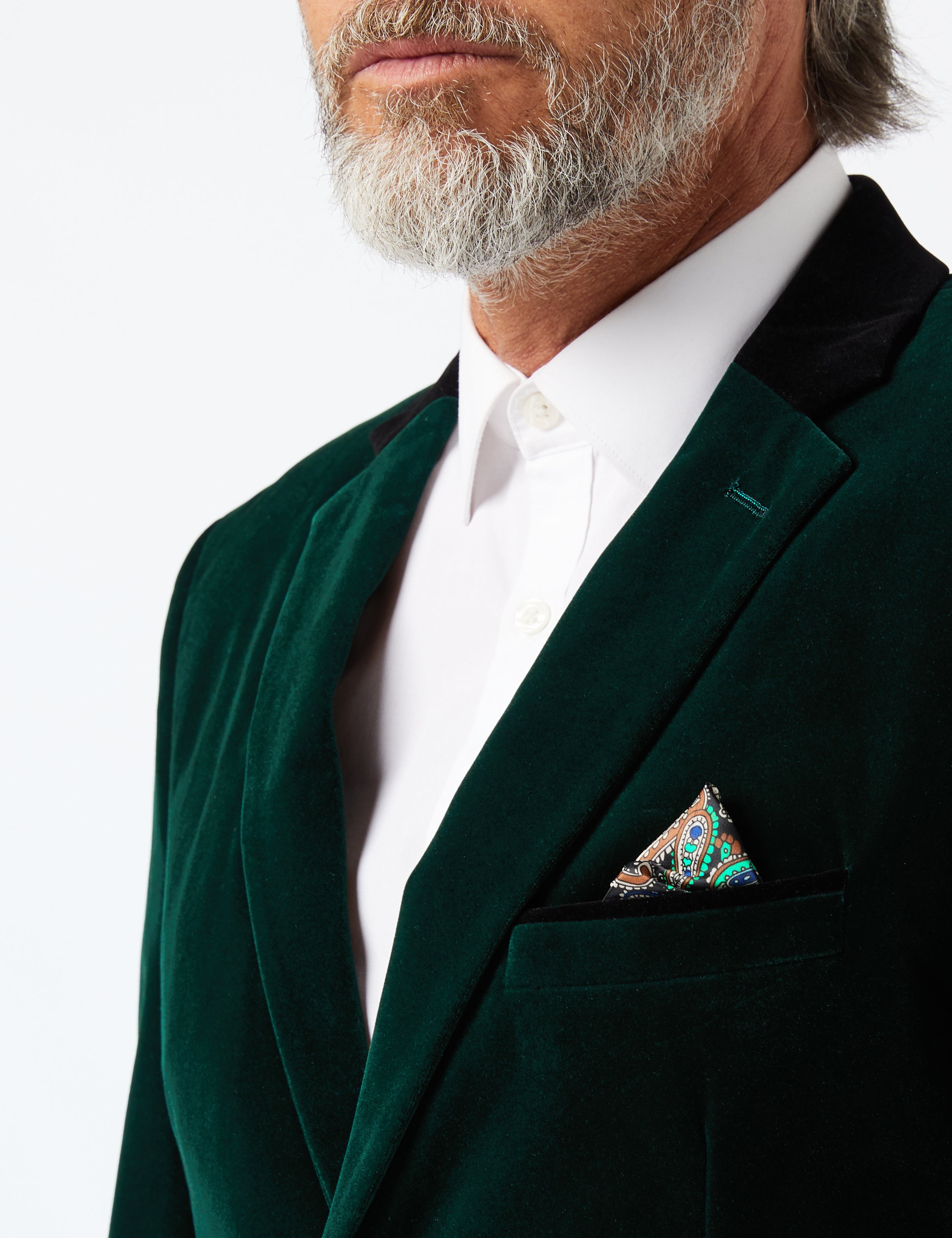 MAK - Veste de soirée en velours doux vert 