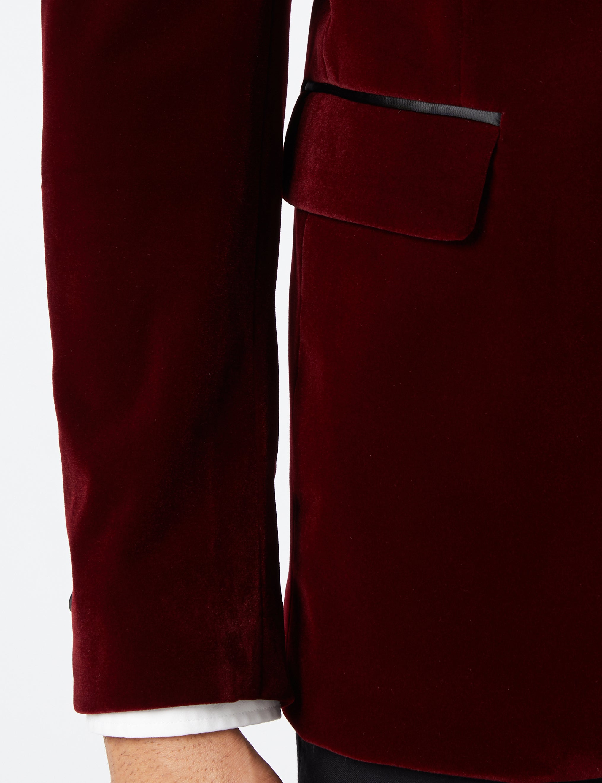 TUXEDO SAM - Veste Velours Doux Bordeaux 