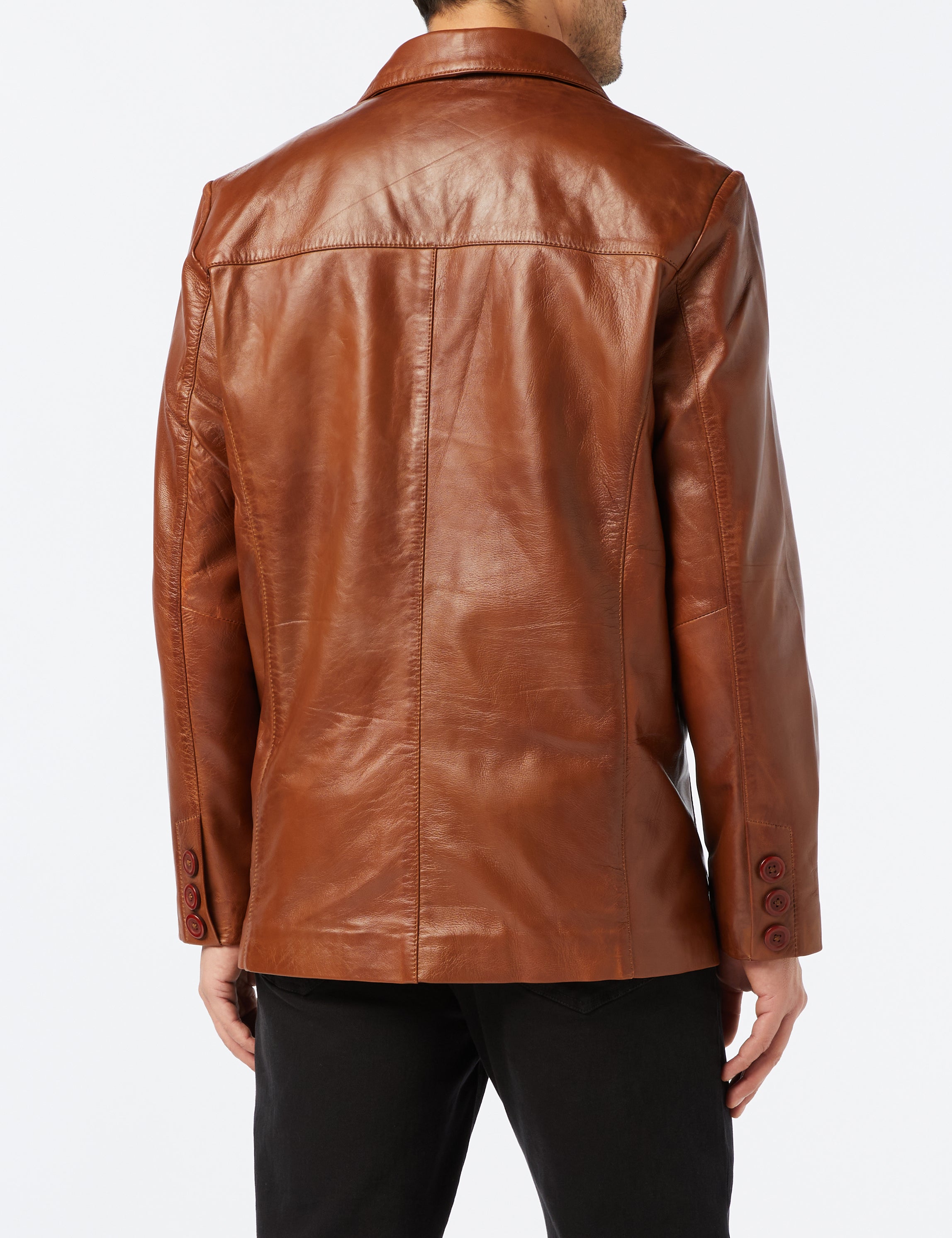 MEN’S VINTAGE MID LENGTH LEATHER JACKET