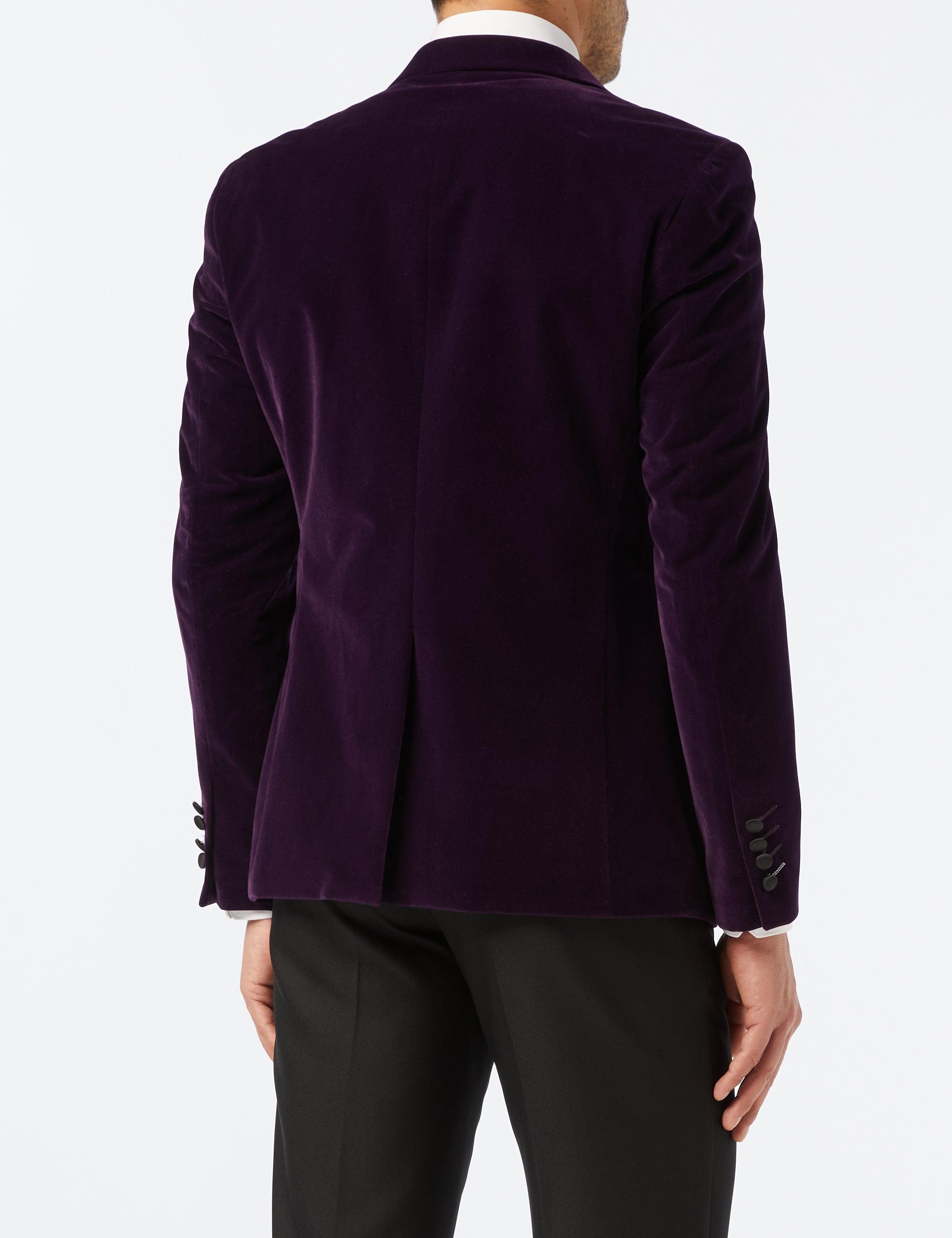 Purple Soft Velvet Tuxedo Jacket