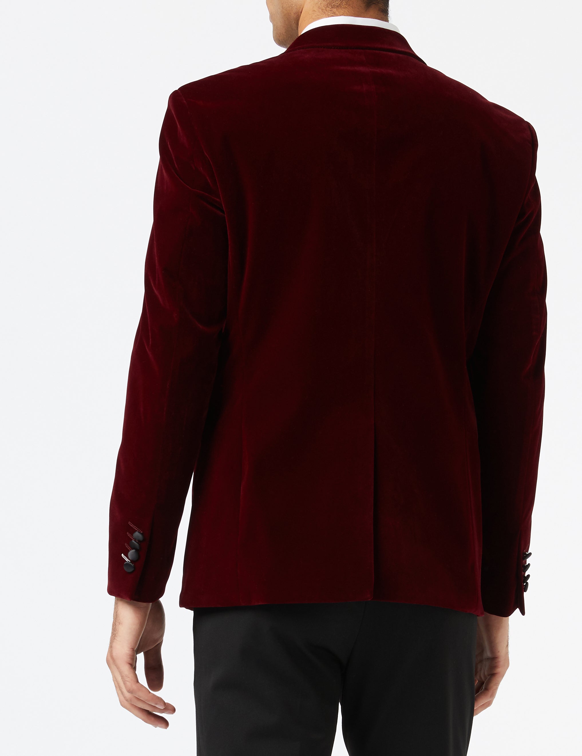 Dinner Burgundy Velvet Double Breasted Tuxedo Jacket