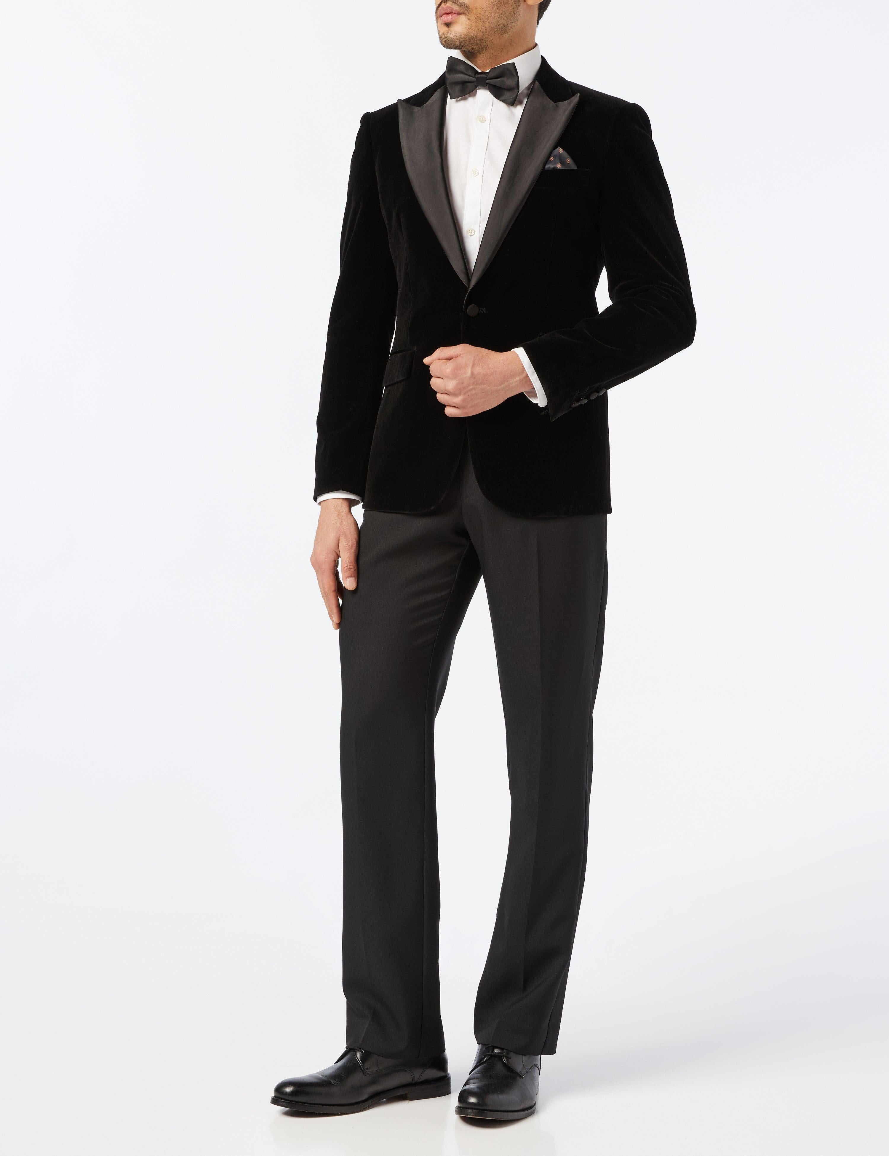 Black Soft Velvet Tuxedo Jacket