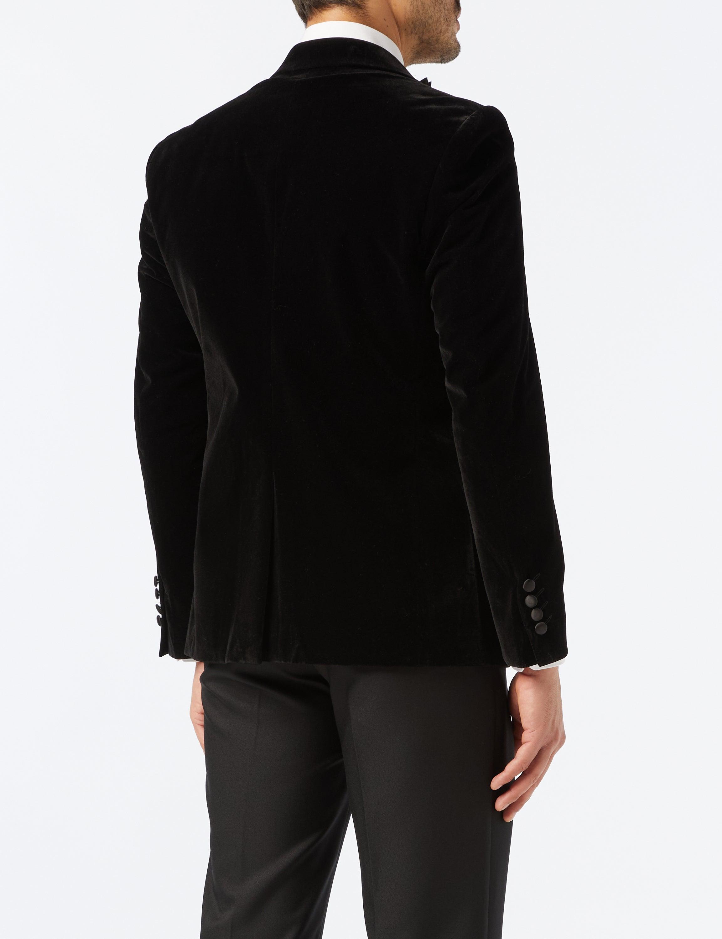 Black Soft Velvet Tuxedo Jacket