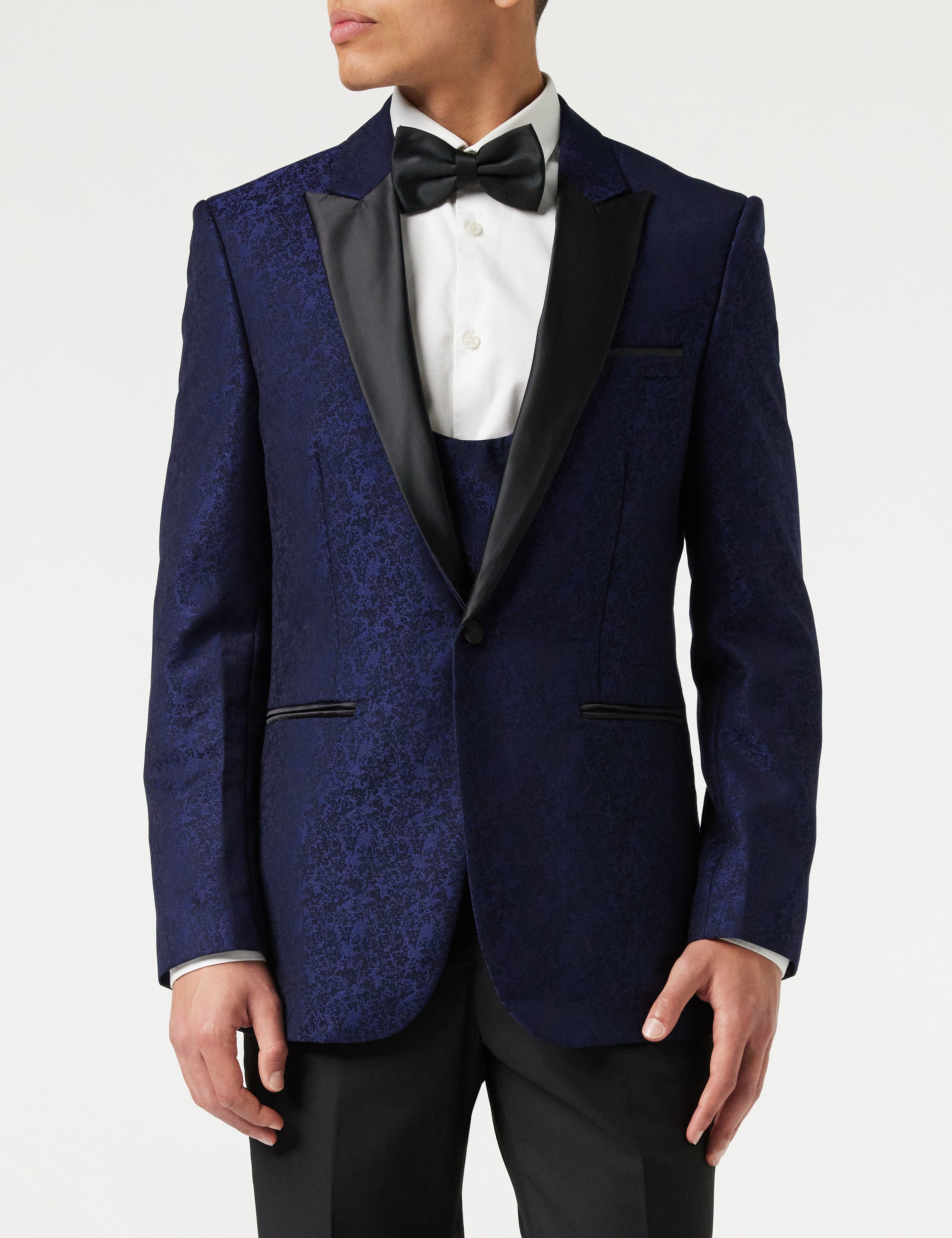 LUCA - BLUE PRINTED DINNER TUX JACKET