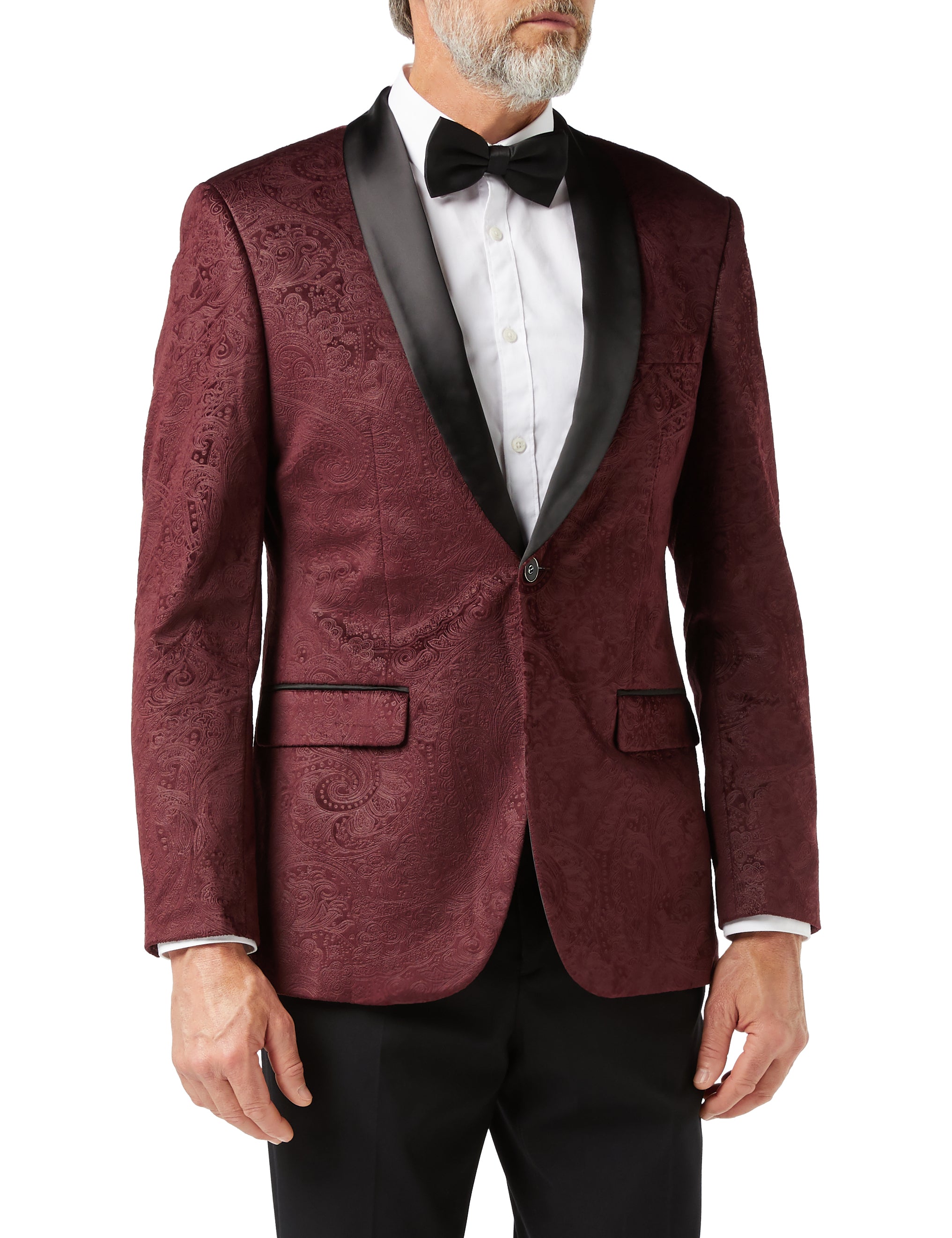 Maroon Velvet Paisley Blazer