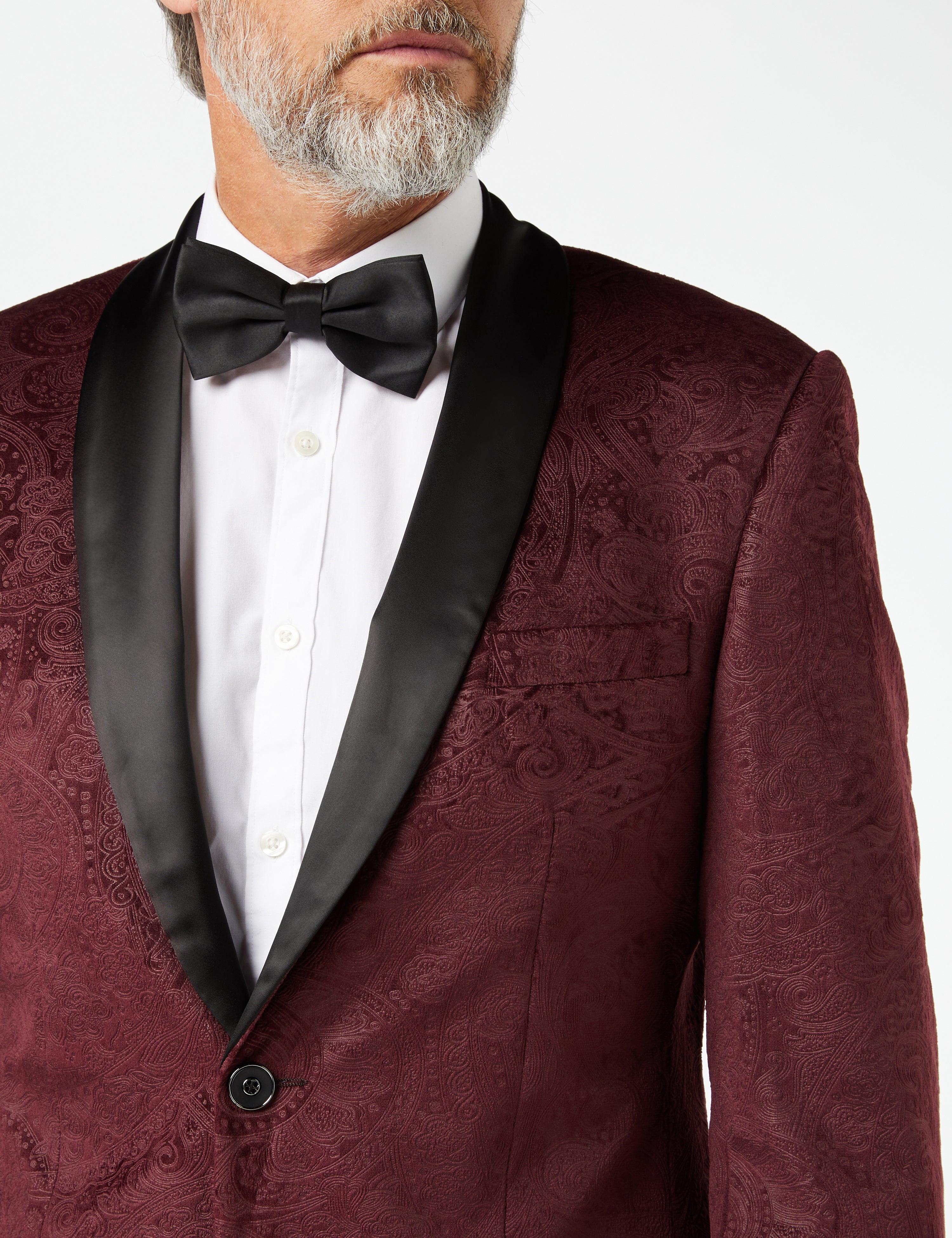 Maroon Velvet Paisley Blazer