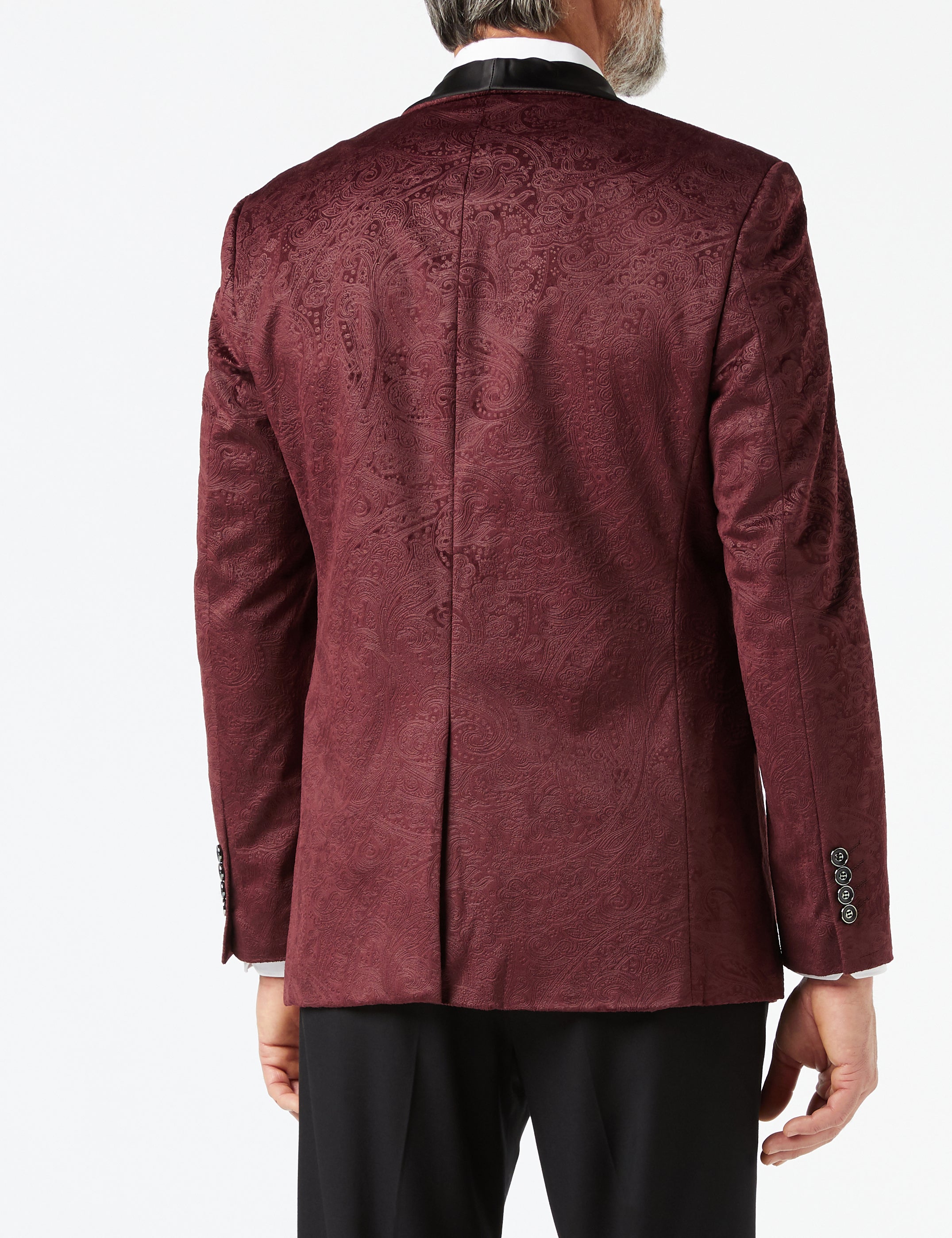 Maroon Velvet Paisley Blazer