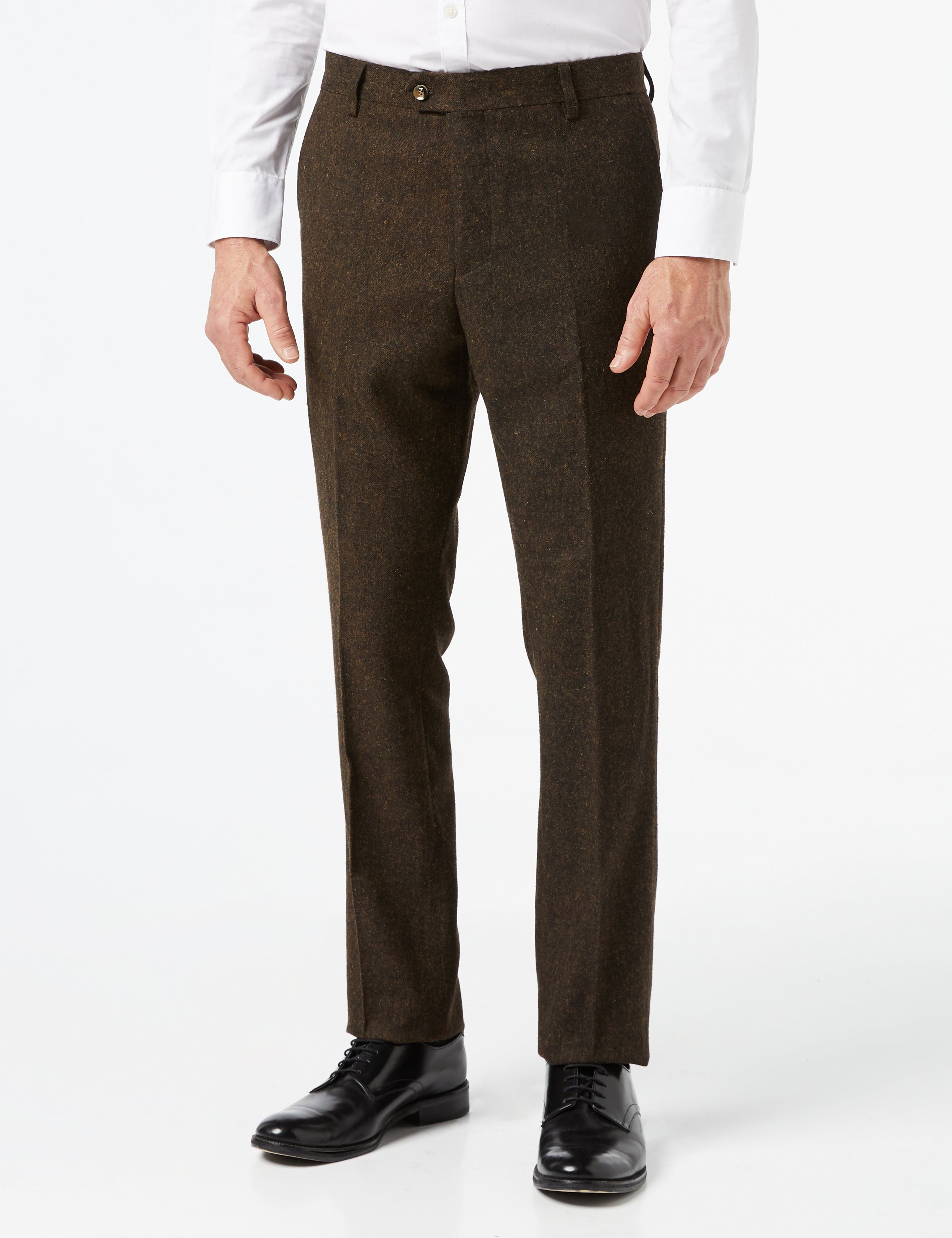 Mens 1920S Vintage Brown Tweed Trousers