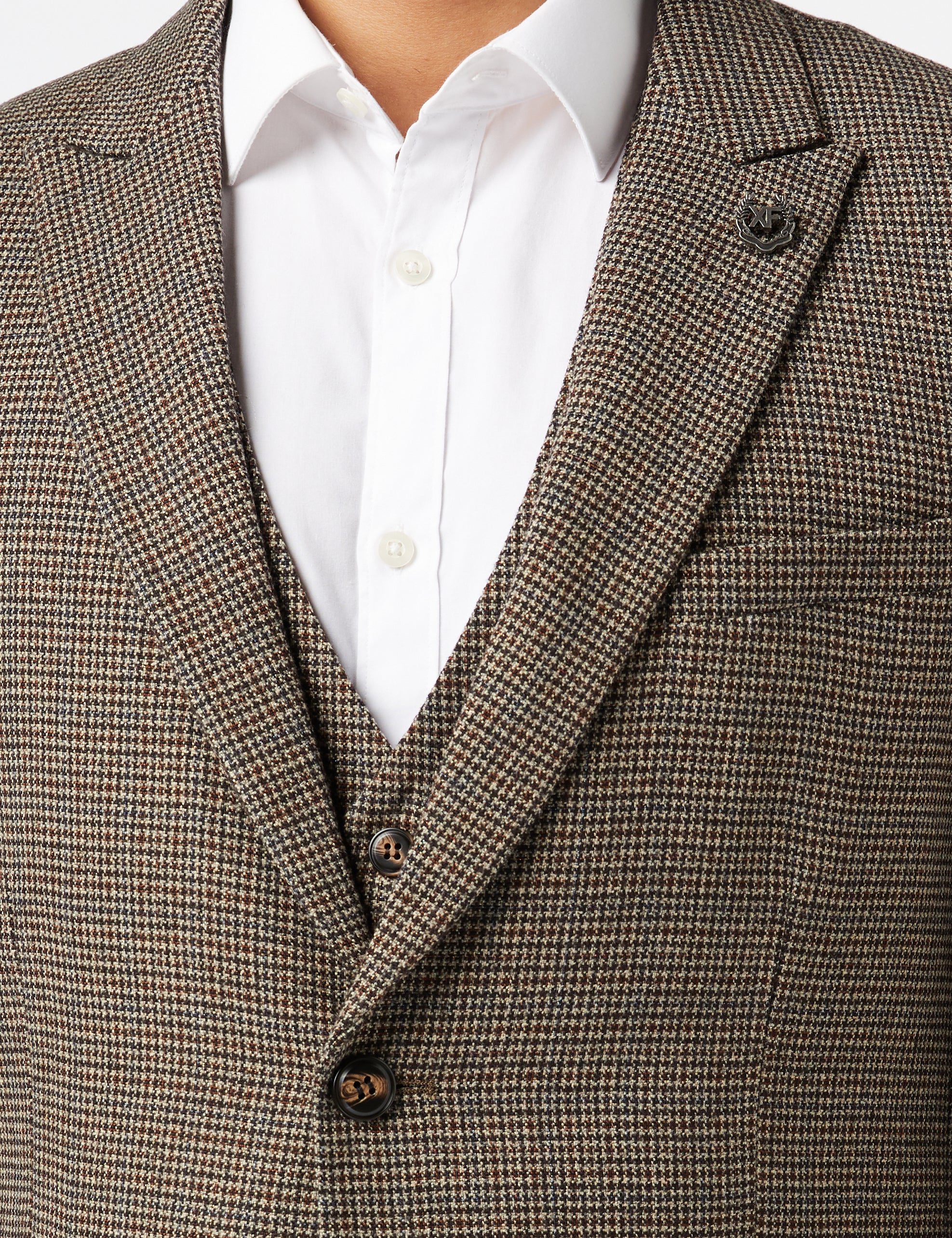 Houndstooth Suit In Brown