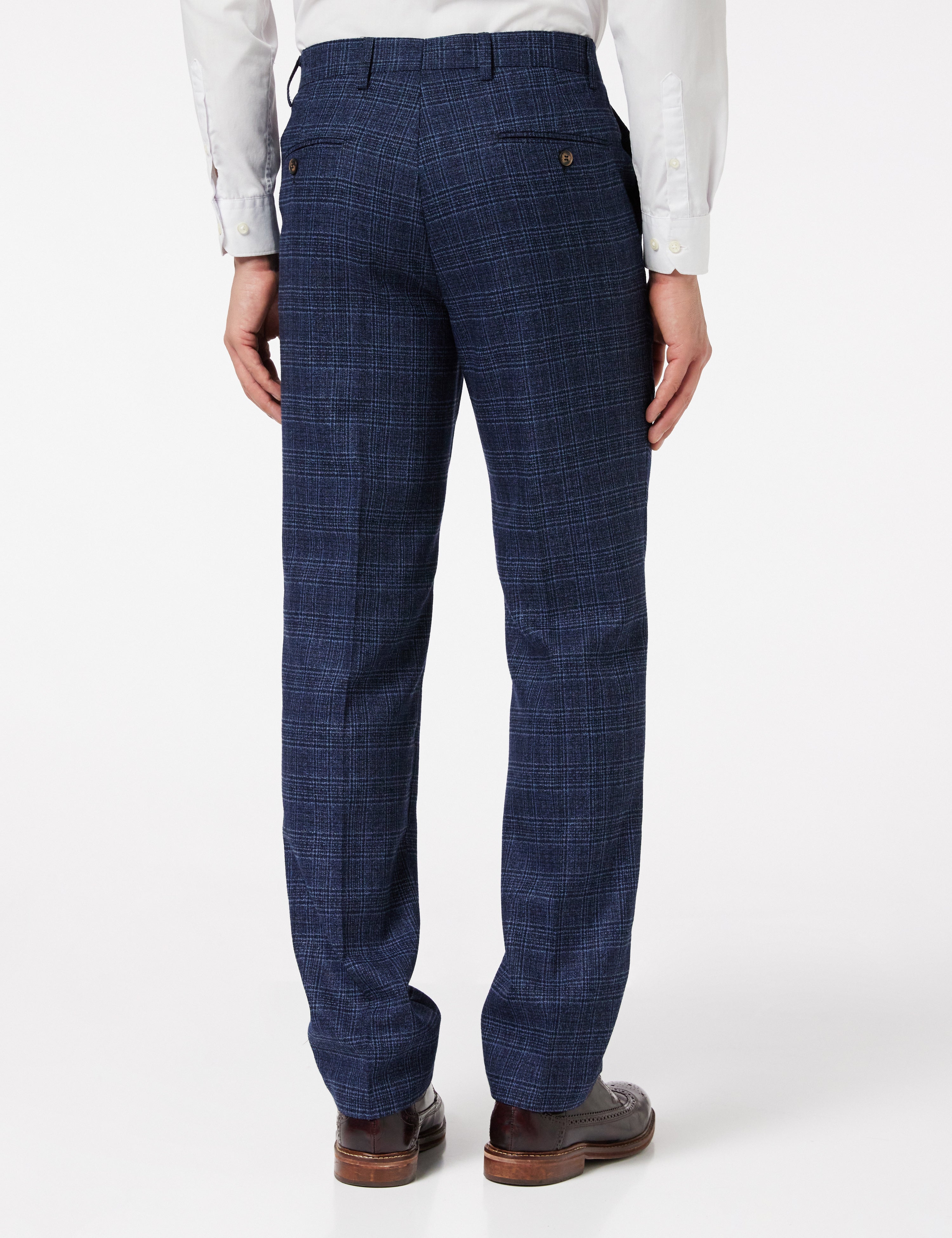 Navy Tweed Check Suit