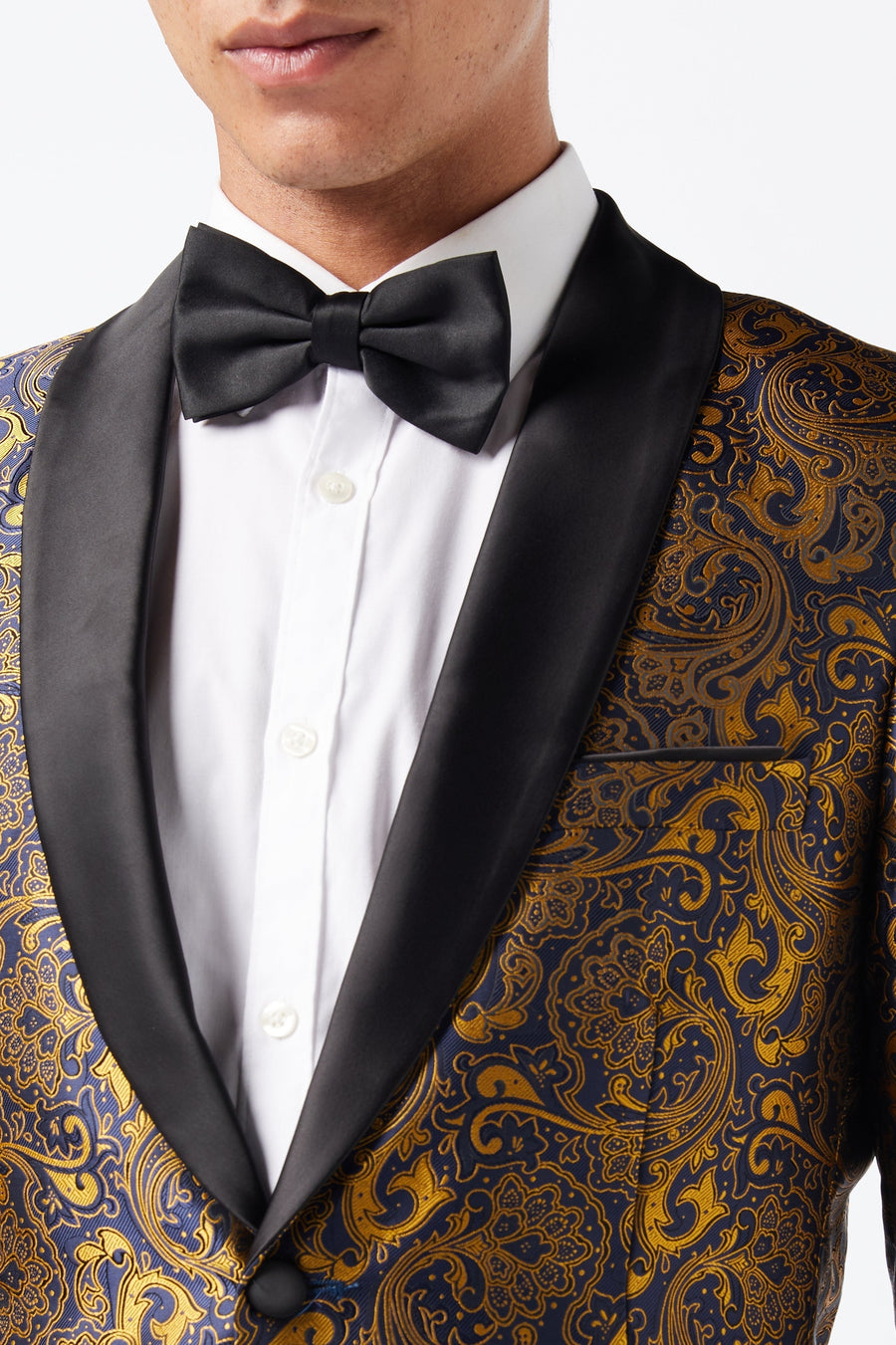 Paisley Blazers - Floral Blazer - Gold Tuxedo Dinner Jacket