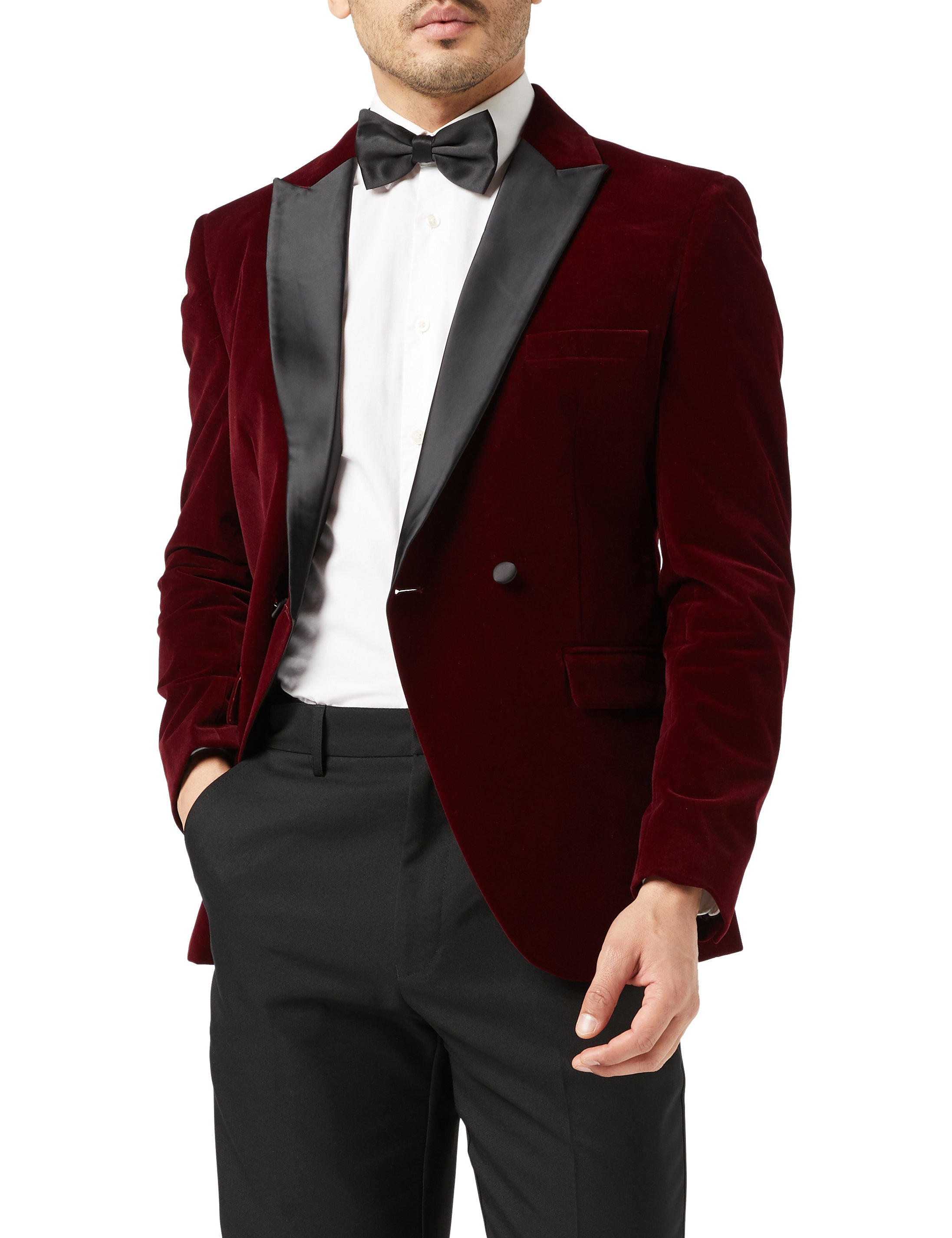 Burgundy Soft Velvet Dinner Jacket