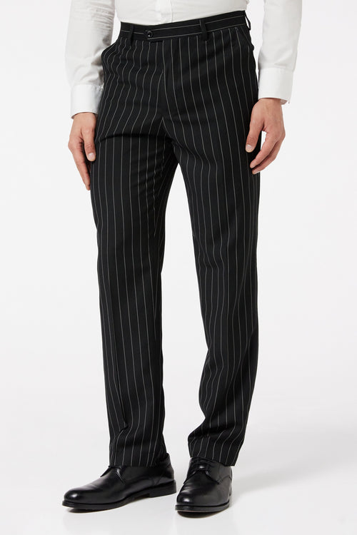CLASSIC TWEED PINSTRIPE BLACK TROUSER