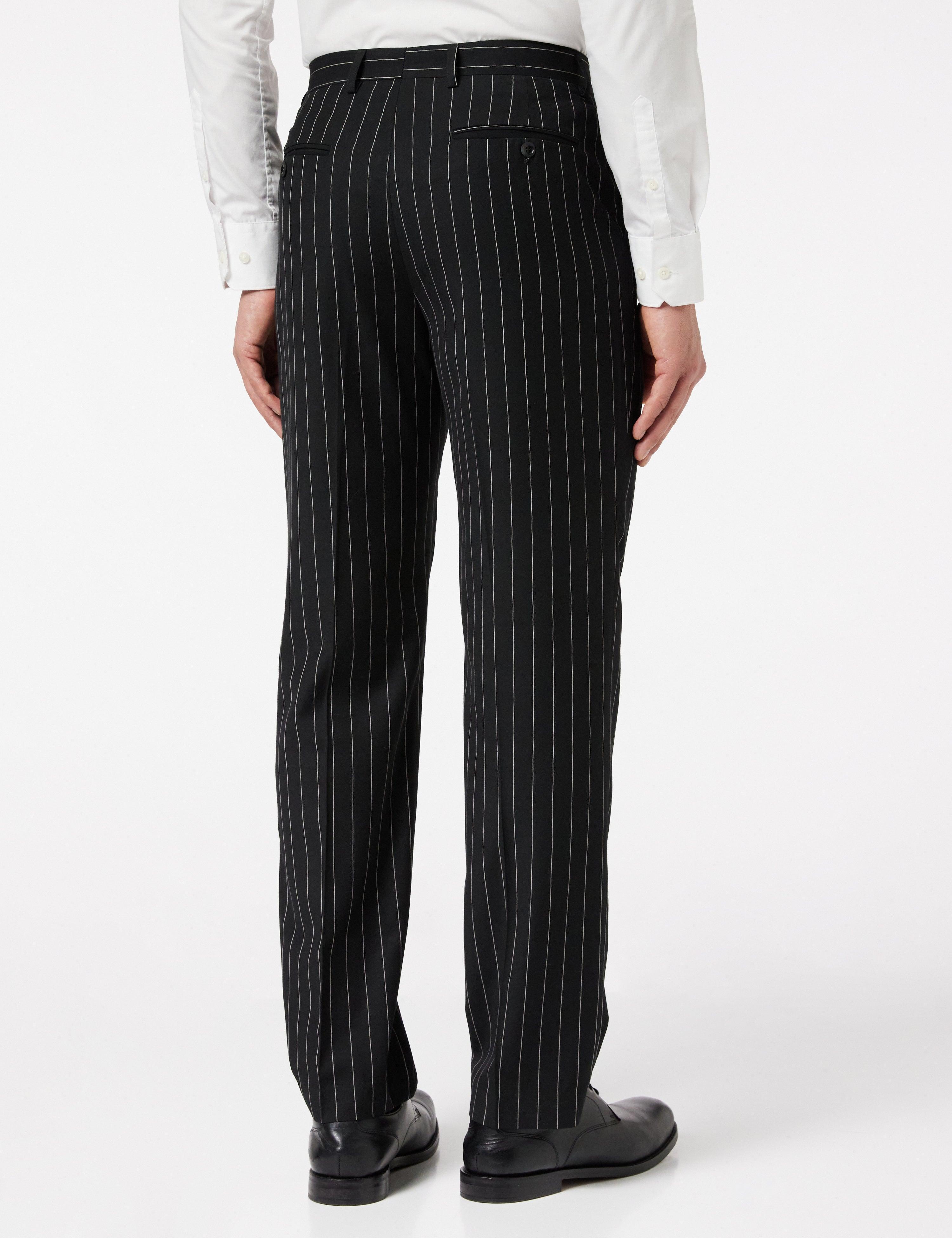 Classic Black White Pinstripe Suit