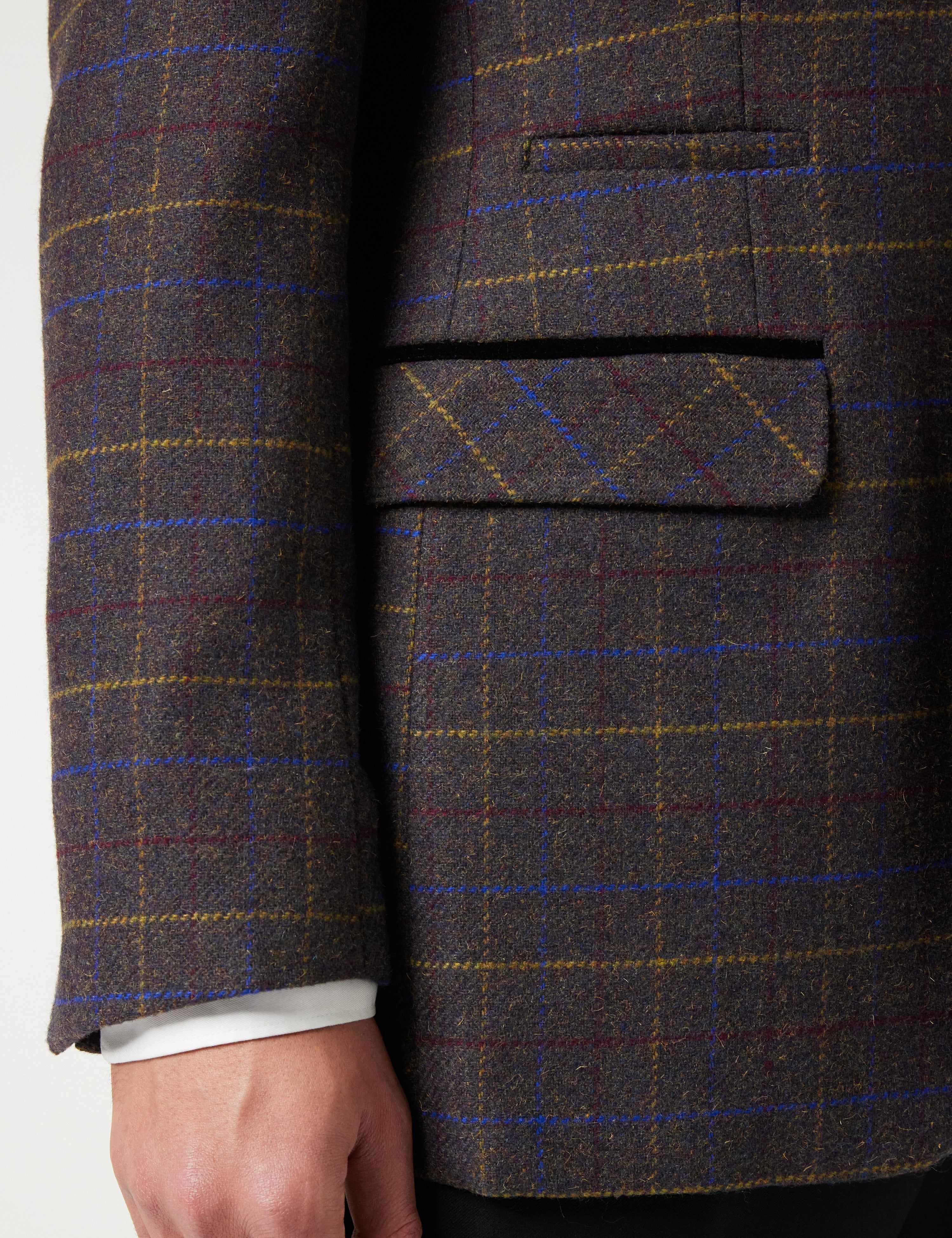MADISON - VESTE UNIE À CARREAUX EN TWEED MARRON